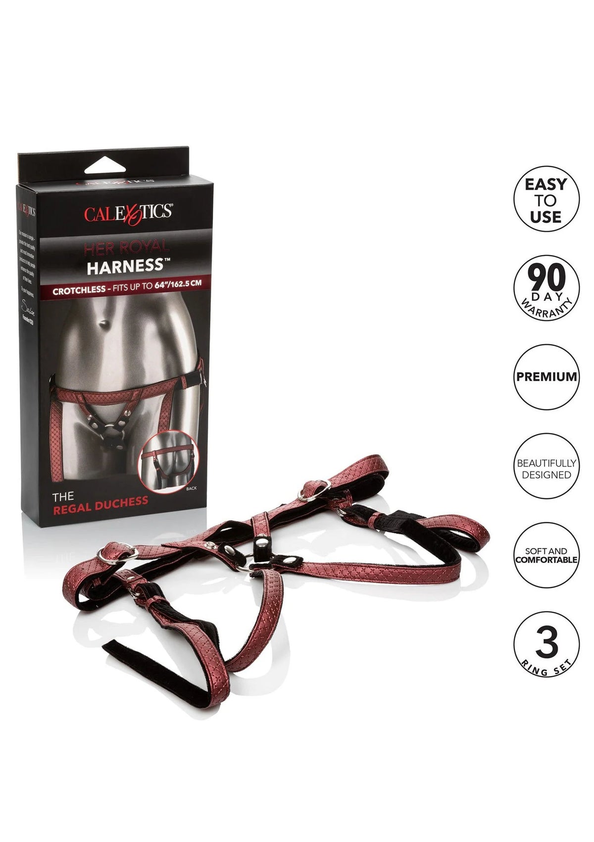 Bestel: The Regal Duchess Strap on Harness by CalExotics Her Royal Harness - bij Happytoys.nl, happytoys.be, Happytoys.ae: erotische sex webshop | liever Happy dan Easy ⭐⭐⭐⭐⭐