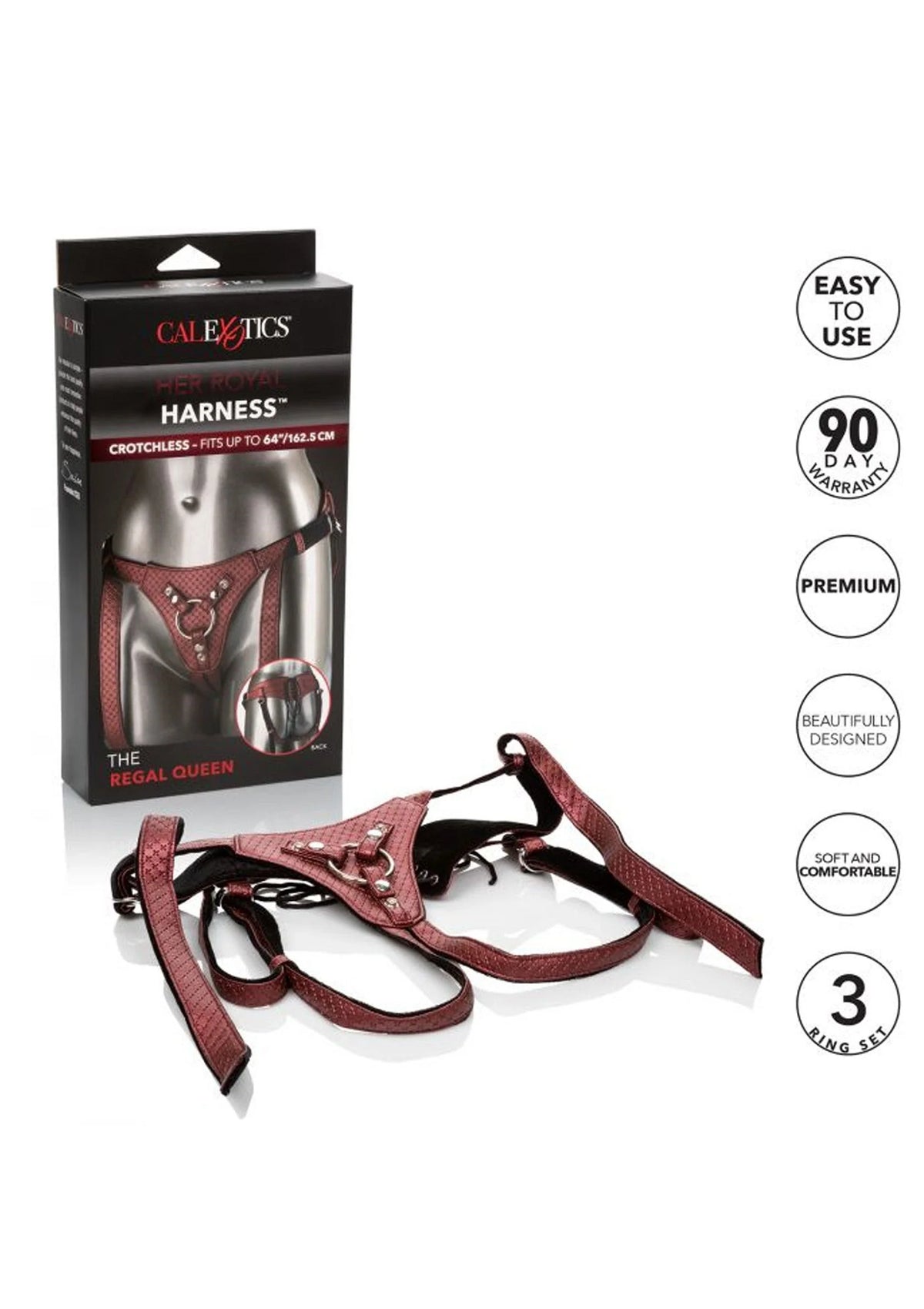 Bestel: The Regal Queen Strapon Harness by CalExotics Her Royal Harness - bij Happytoys.nl, happytoys.be, Happytoys.ae: erotische sex webshop | liever Happy dan Easy βββββ