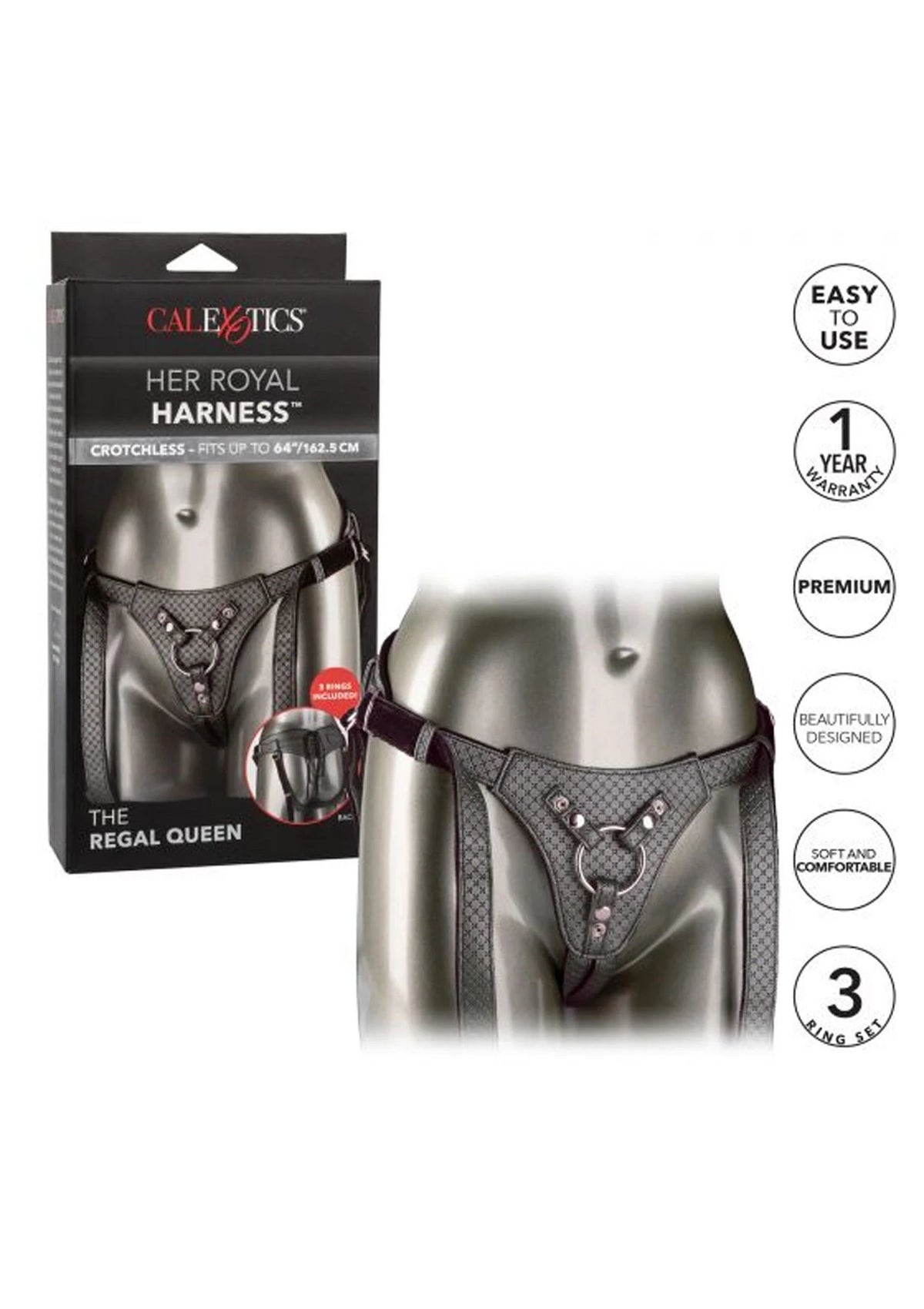 Bestel: The Regal Queen Strapon Harness by CalExotics Her Royal Harness - bij Happytoys.nl, happytoys.be, Happytoys.ae: erotische sex webshop | liever Happy dan Easy βββββ