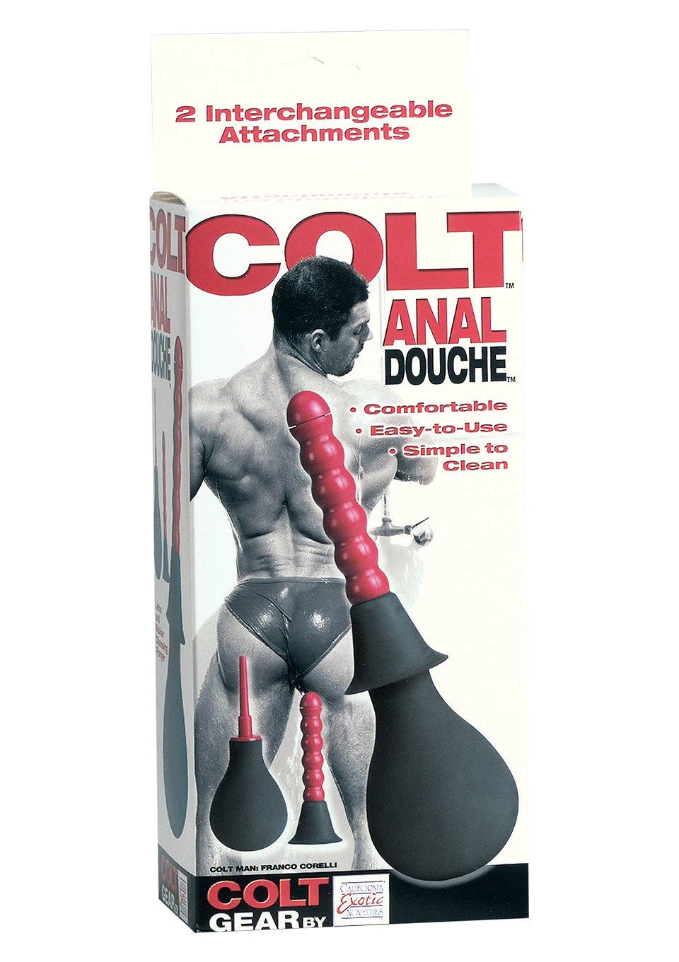 Verpakking van COLT Anal Douche met 2 verwisselbare opzetstukken