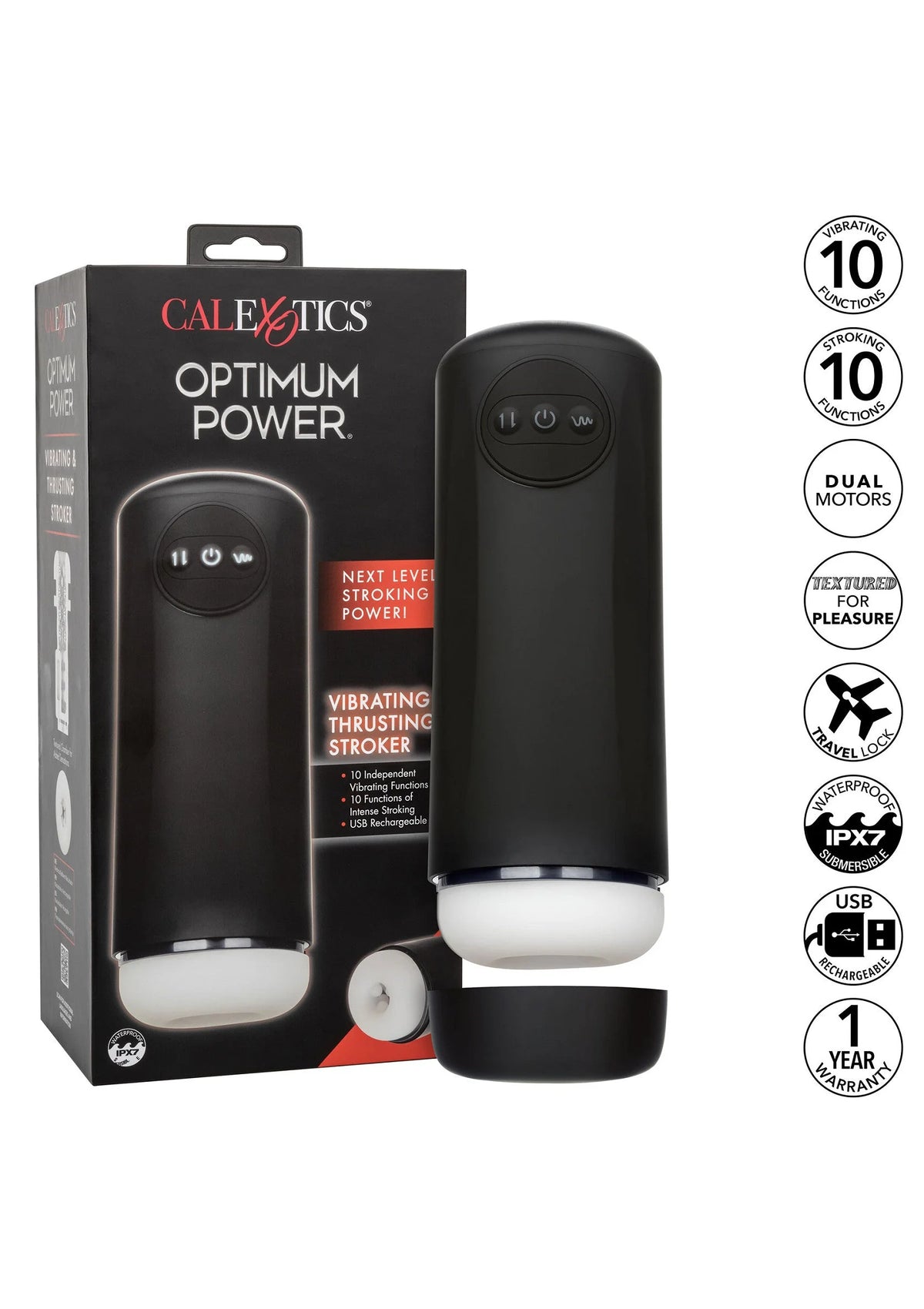 Bestel: Optimum Power Vibrating and Thrusting Stroker by CalExotics - bij Happytoys.nl, happytoys.be, Happytoys.ae: erotische sex webshop | liever Happy dan Easy ⭐⭐⭐⭐⭐