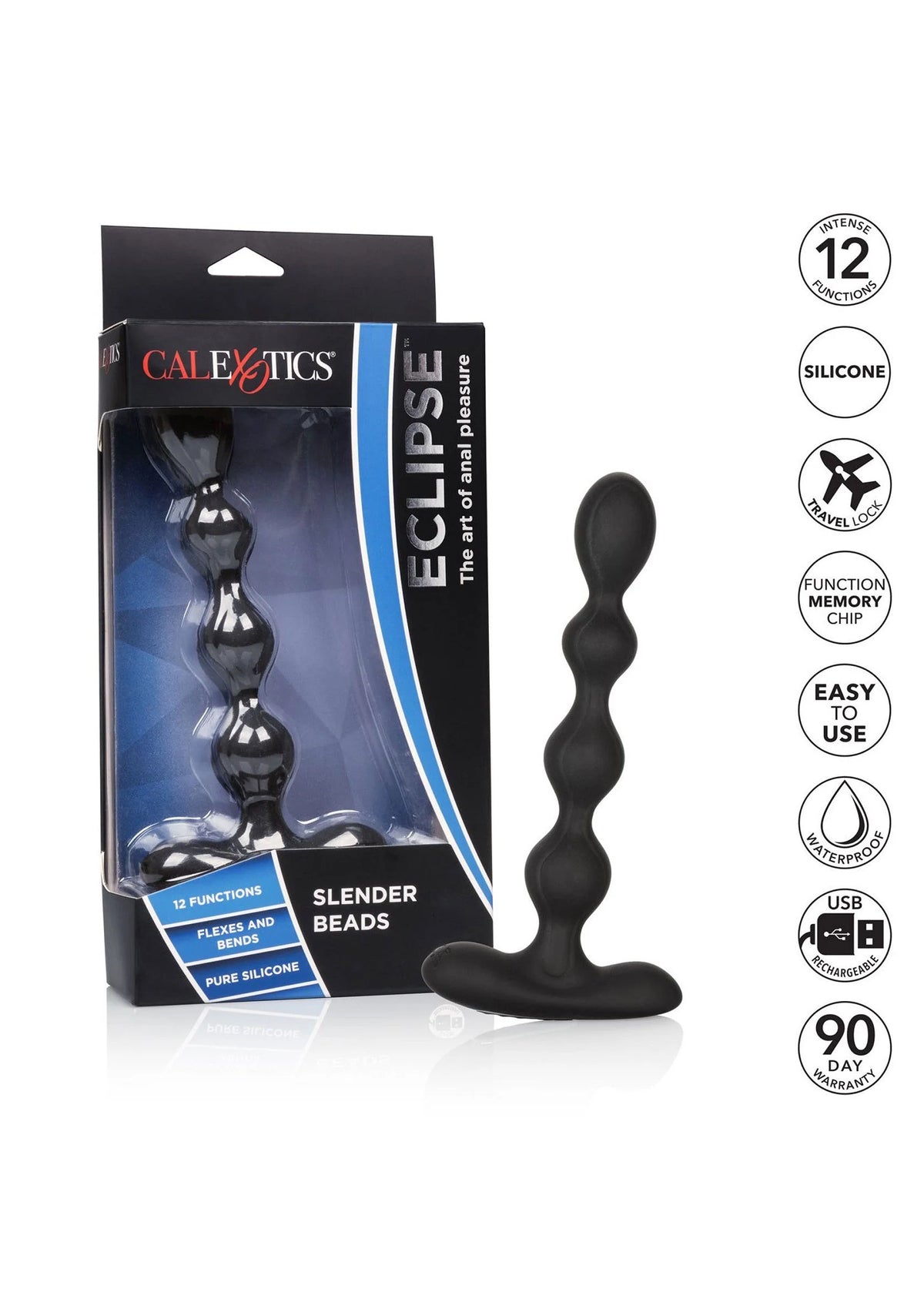 Bestel: Eclipse Slender Vibrating Anal Beads by CalExotics - bij Happytoys.nl, happytoys.be, Happytoys.ae: erotische sex webshop | liever Happy dan Easy βββββ