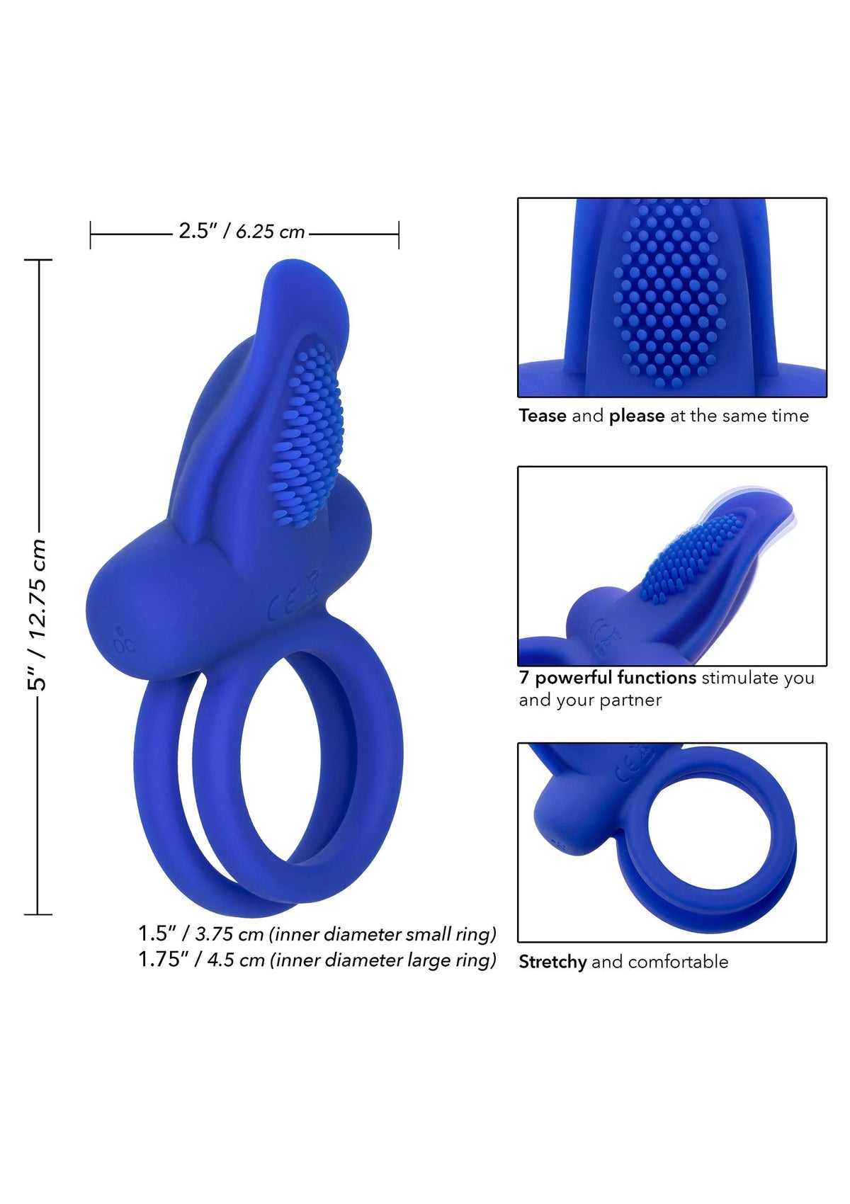 Bestel: Silicone Rechargeable Dual Pleaser Enhancer by CalExotics - bij Happytoys.nl, happytoys.be, Happytoys.ae: erotische sex webshop | liever Happy dan Easy ⭐⭐⭐⭐⭐
