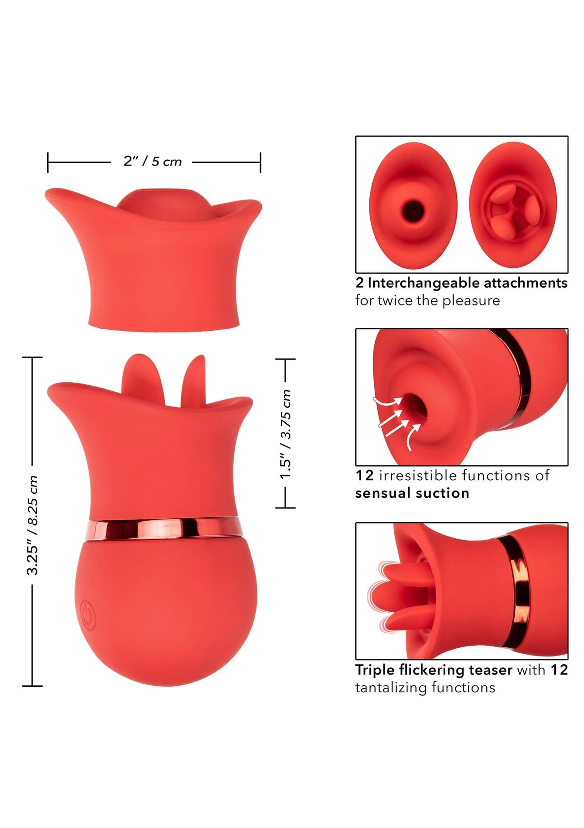 Bestel: French Kiss Suck & Play Interchangeable Set by CalExotics - bij Happytoys.nl, happytoys.be, Happytoys.ae: erotische sex webshop | liever Happy dan Easy βββββ