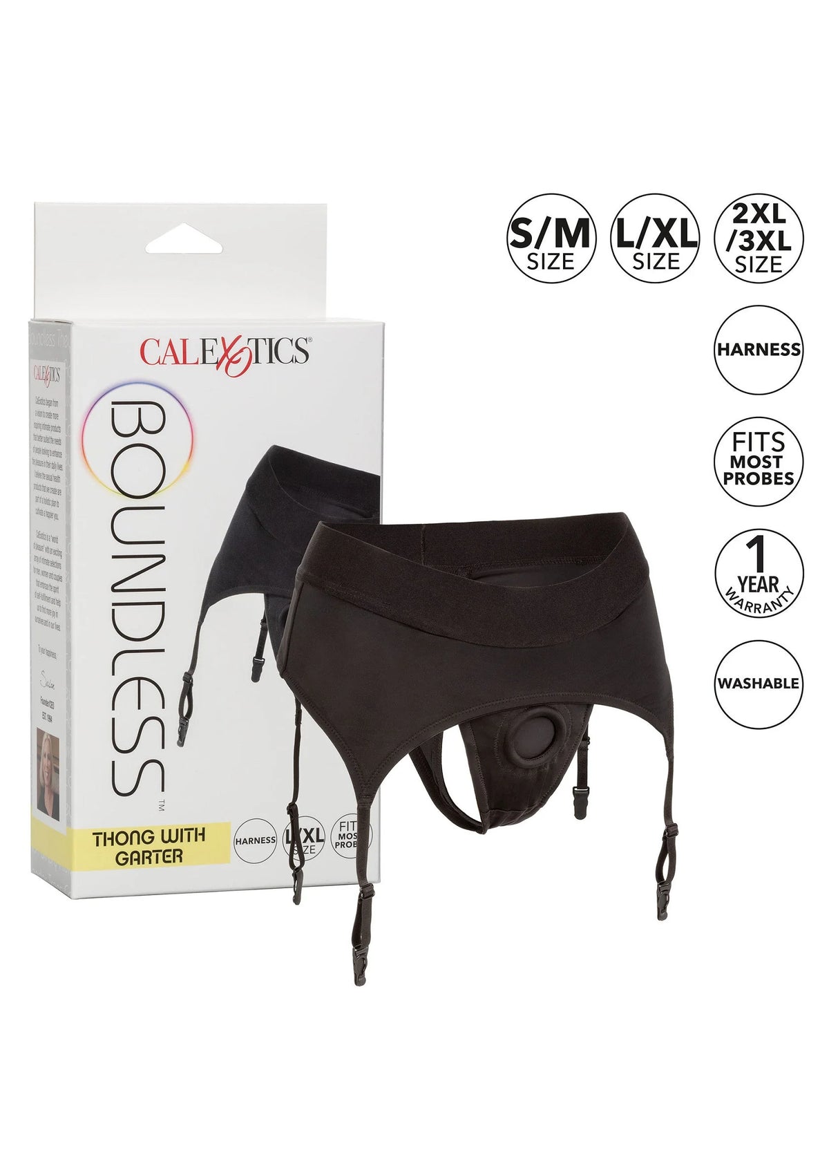 Bestel: Boundless Thong with Garter by CalExotics - bij Happytoys.nl, happytoys.be, Happytoys.ae: erotische sex webshop | liever Happy dan Easy βββββ