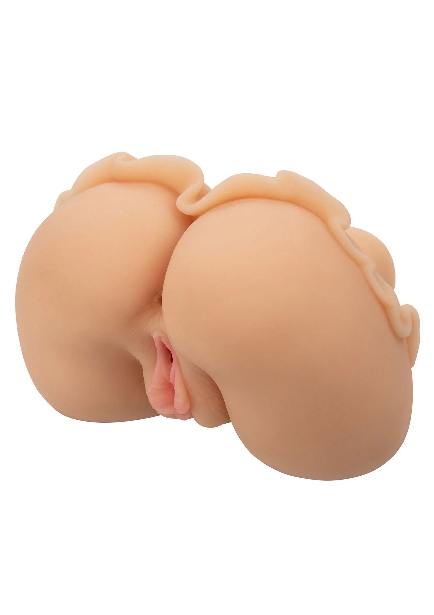 Achter/zijaanzicht van realistische masturbator met ronde billen en opening
