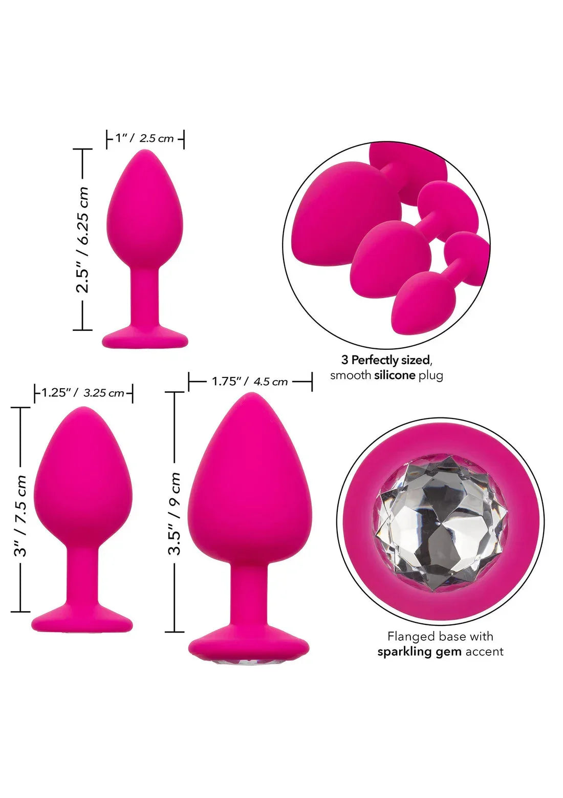 Bestel: Cheeky Gems 3 pcs by CalExotics - bij Happytoys.nl, happytoys.be, Happytoys.ae: erotische sex webshop | liever Happy dan Easy ⭐⭐⭐⭐⭐