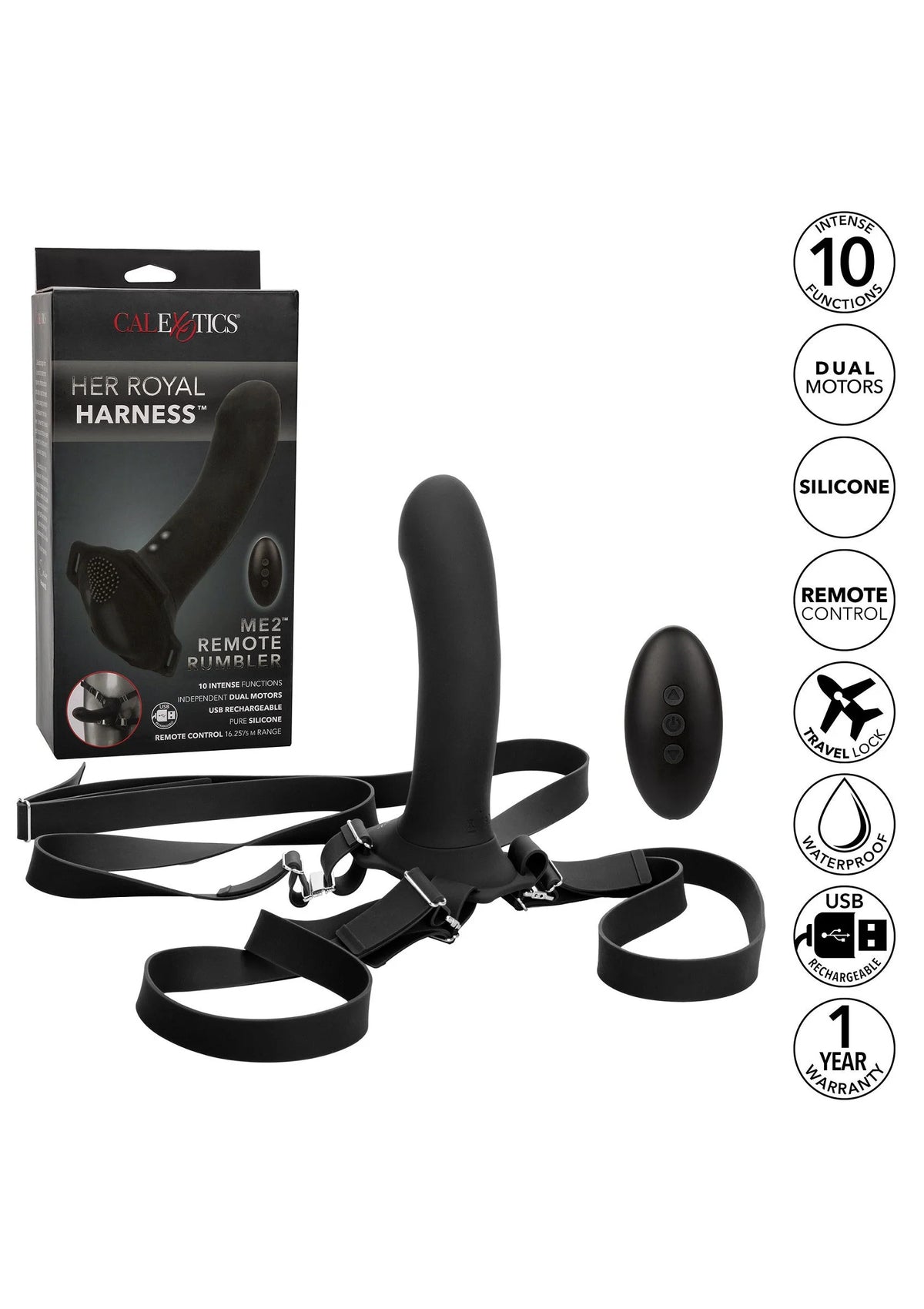 Bestel: Her Royal Harness Me2 Remote Rumbler Pegging Strap - On CalExotics - bij Happytoys.nl, happytoys.be, Happytoys.ae: erotische sex webshop | liever Happy dan Easy ⭐⭐⭐⭐⭐