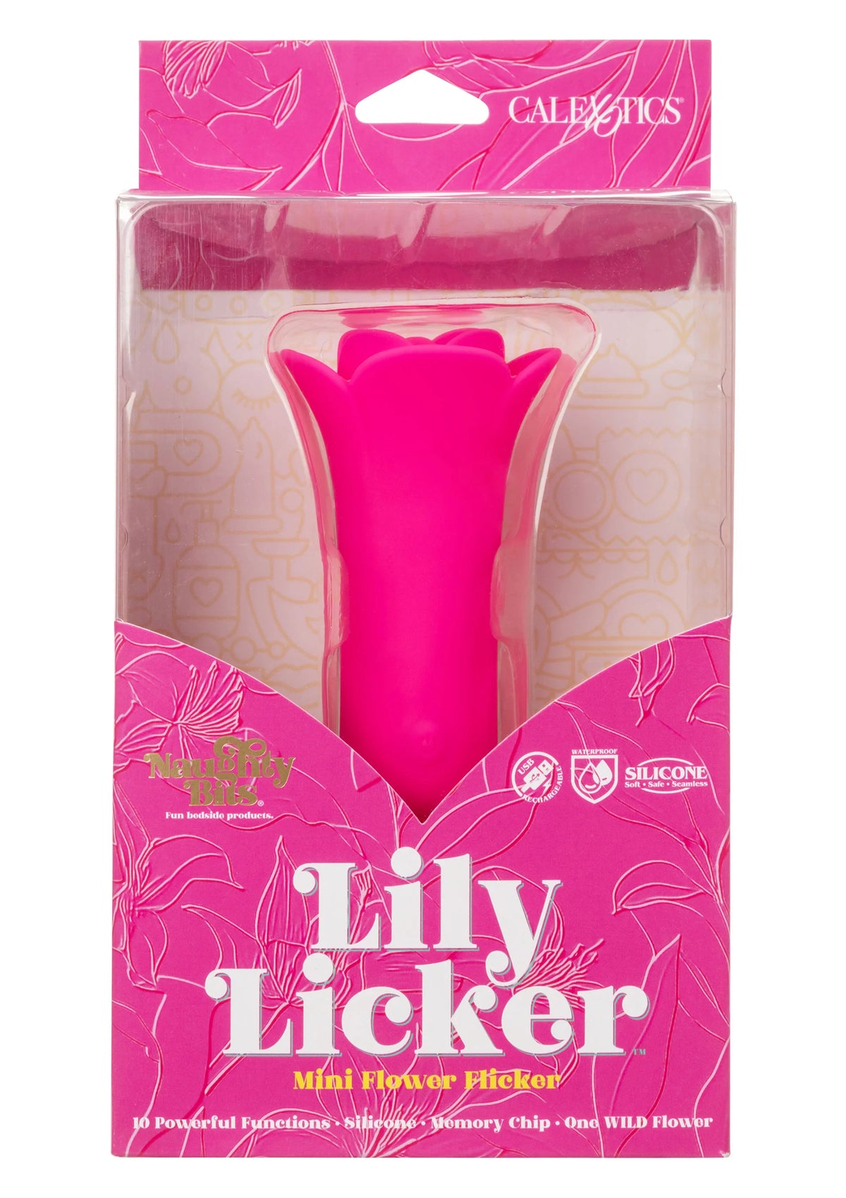 Bestel: Lily Licker Mini Flower Flicker Stimulator by CalExotics Naughty Bits - bij Happytoys.nl, happytoys.be, Happytoys.ae: erotische sex webshop | liever Happy dan Easy ⭐⭐⭐⭐⭐