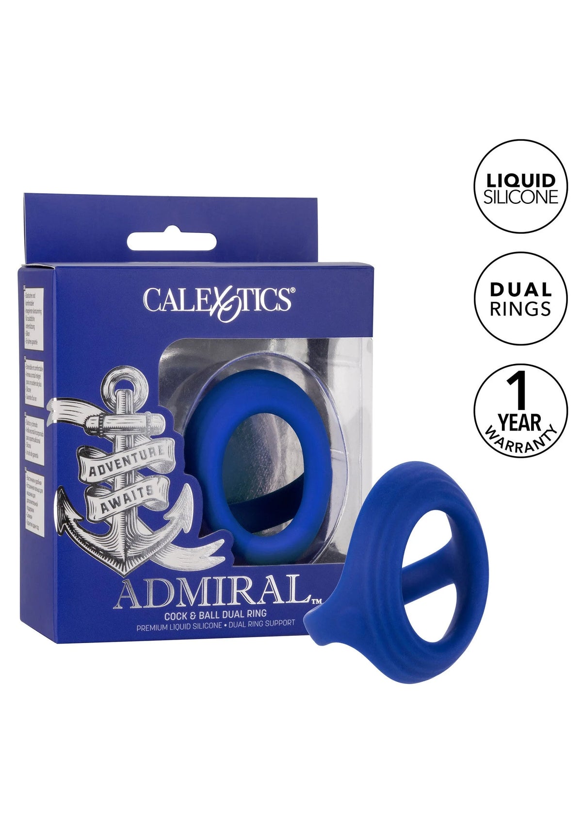 Bestel: Admiral Cock & Ball Dual Ring by CalExotics - bij Happytoys.nl, happytoys.be, Happytoys.ae: erotische sex webshop | liever Happy dan Easy βββββ