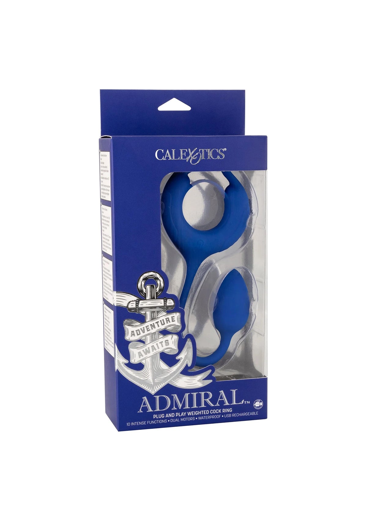 Bestel: Admiral Plug and Play Weighted Cock Ring by CalExotics - bij Happytoys.nl, happytoys.be, Happytoys.ae: erotische sex webshop | liever Happy dan Easy ⭐⭐⭐⭐⭐