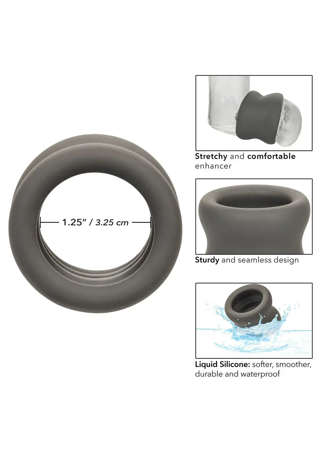 Bestel: Alpha Scrotum Stretching Ring by CalExotics - bij Happytoys.nl, happytoys.be, Happytoys.ae: erotische sex webshop | liever Happy dan Easy ⭐⭐⭐⭐⭐