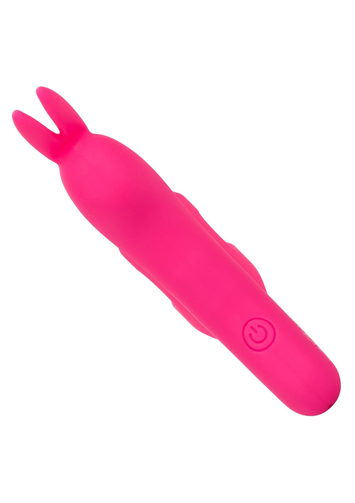 Roze staafvormig seksspeeltje met afgeronde uiteinden en ronde knopdetail