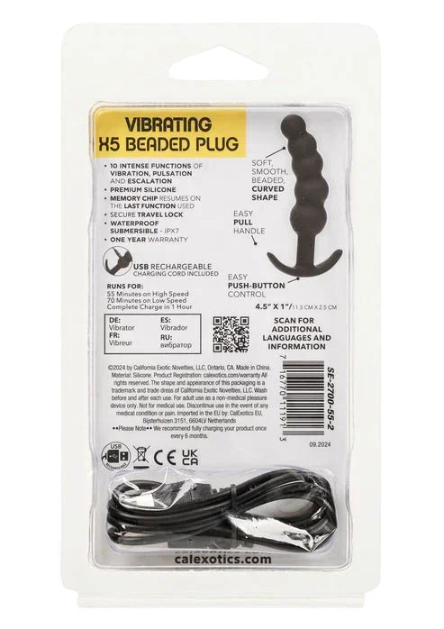 Bestel: Vibrating X5 Beaded Plug by CalExotics - bij Happytoys.nl, happytoys.be, Happytoys.ae: erotische sex webshop | liever Happy dan Easy ⭐⭐⭐⭐⭐
