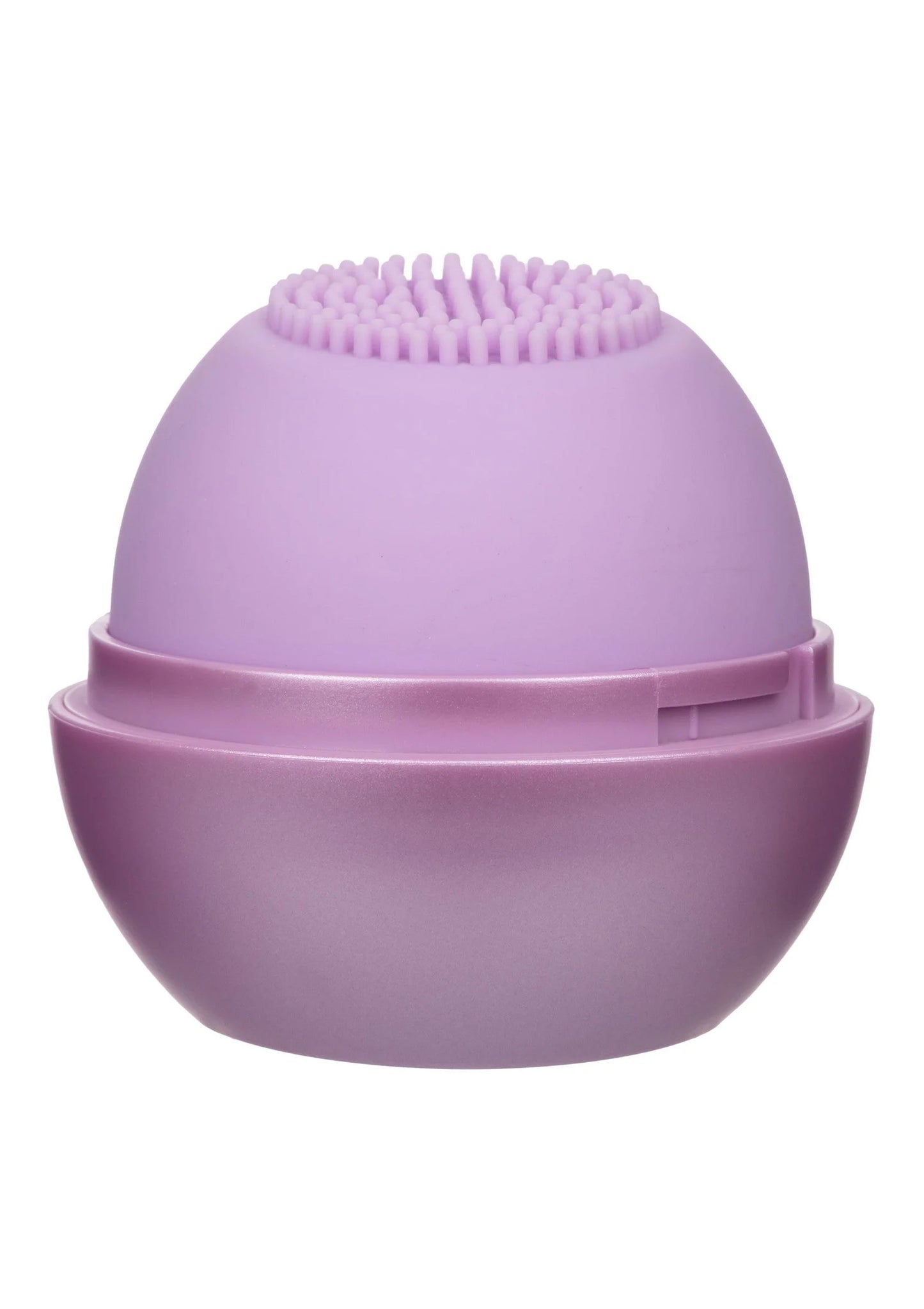 Lila massager met siliconen noppen op bovenkant en basisring
