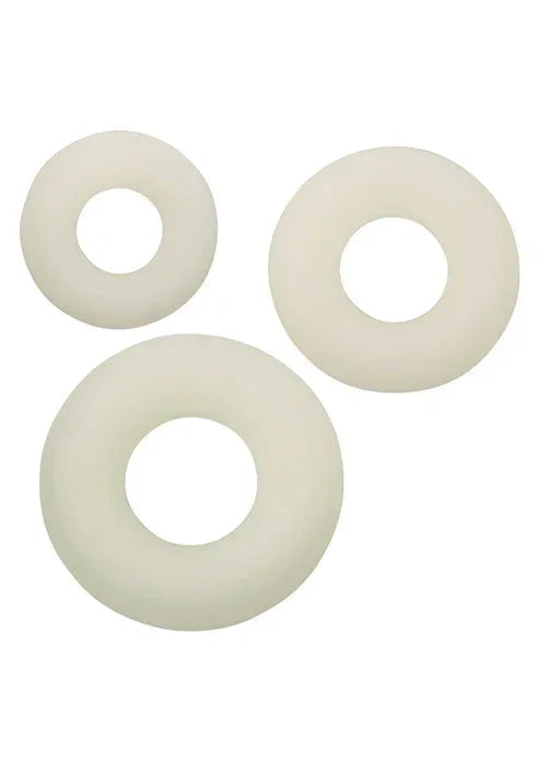 Bestel: Silicone 3 Ring Set by CalExotics - bij Happytoys.nl, happytoys.be, Happytoys.ae: erotische sex webshop | liever Happy dan Easy ⭐⭐⭐⭐⭐ - Default Title - 16745 - GLOW