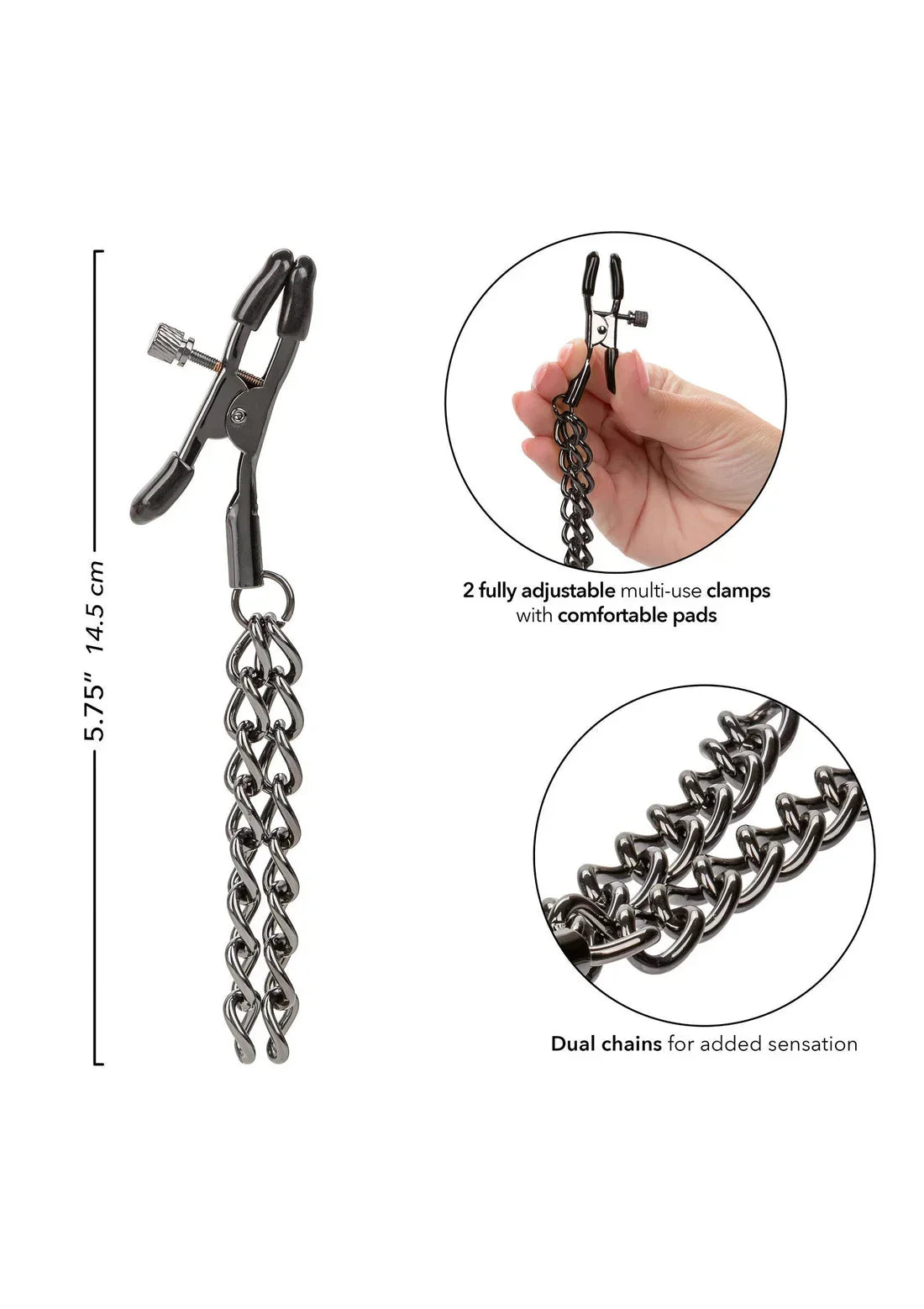 Bestel: Chain Nipple Clamps by CalExotics - bij Happytoys.nl, happytoys.be, Happytoys.ae: erotische sex webshop | liever Happy dan Easy ⭐⭐⭐⭐⭐