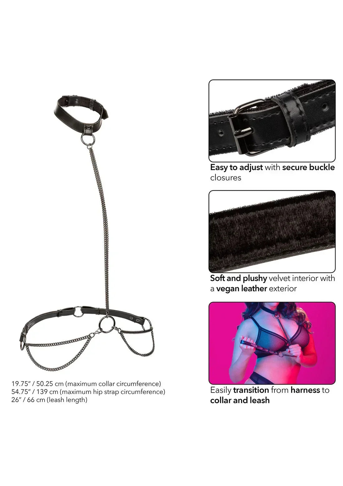 Bestel: Chain Halter & Collar Plus by CalExotics - bij Happytoys.nl, happytoys.be, Happytoys.ae: erotische sex webshop | liever Happy dan Easy ⭐⭐⭐⭐⭐