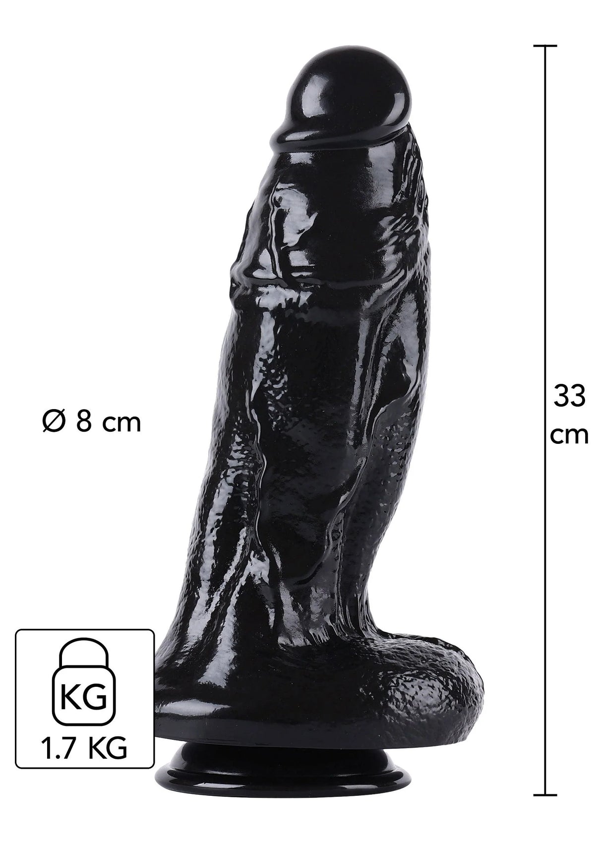 Bestel: Dong Xtra Thick 32.5 cm by Hidden Desire - bij Happytoys.nl, happytoys.be, Happytoys.ae: erotische sex webshop | liever Happy dan Easy ⭐⭐⭐⭐⭐ - Default Title - 16891 - BLACK