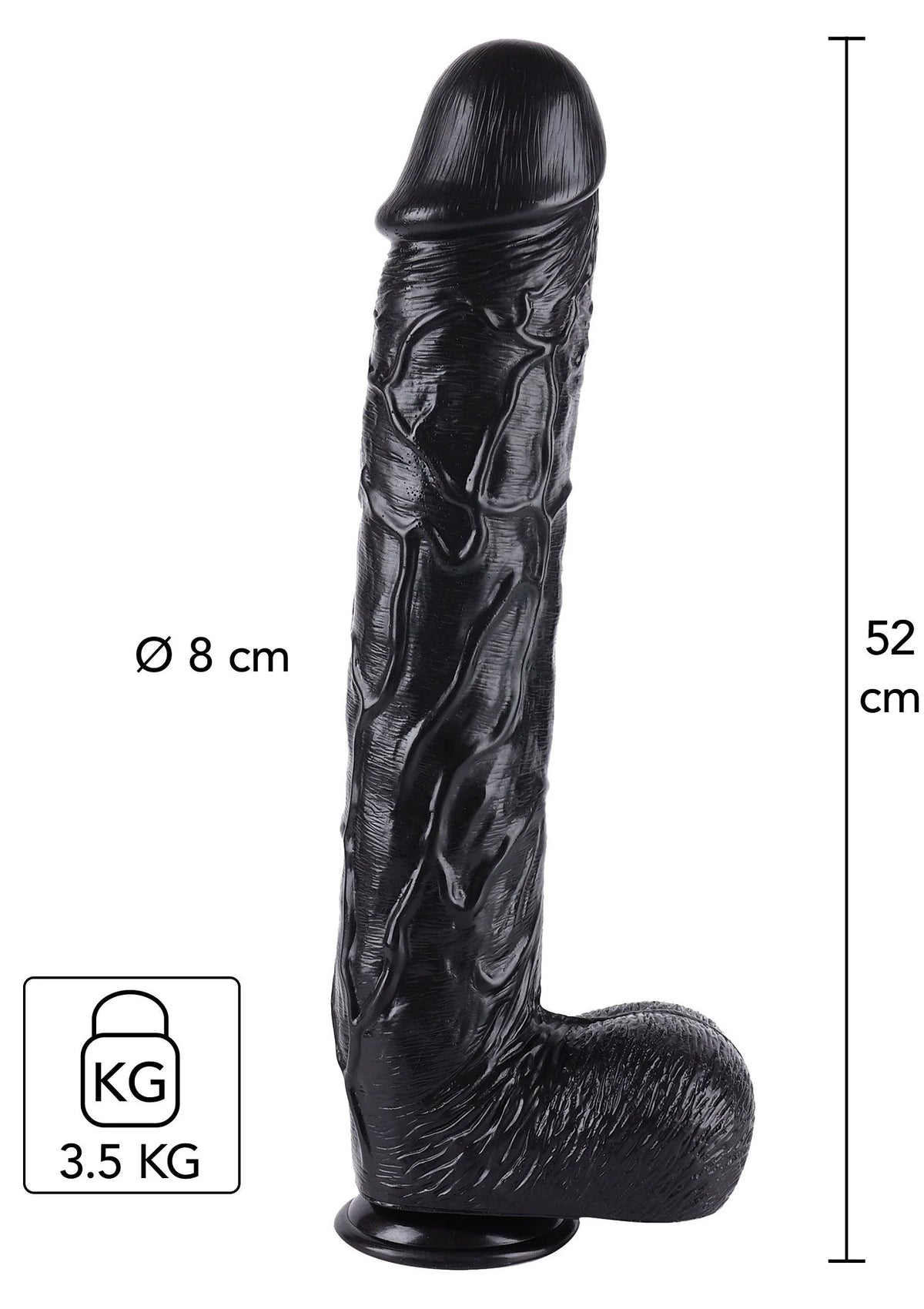 Bestel: Dong 52 cm by Hidden Desire - bij Happytoys.nl, happytoys.be, Happytoys.ae: erotische sex webshop | liever Happy dan Easy ⭐⭐⭐⭐⭐ - Default Title - 16894 - BLACK