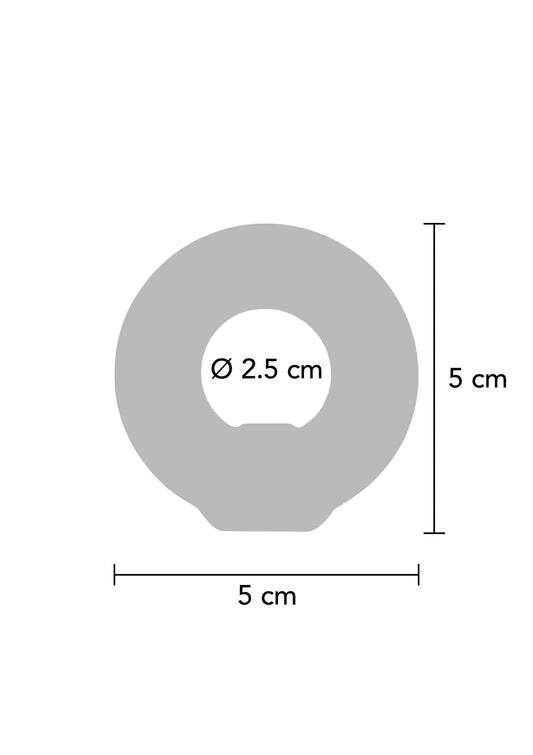 Zwarte siliconen C-ring stud, maat 5 cm, opening ø 2,5 cm