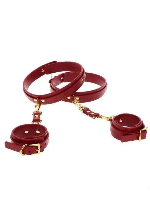 Bondage in Luxury Wrist To Thigh Cuff Set @ Taboom