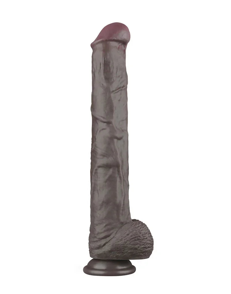 LoveToy - Nature Cock - 14,5" Dual Layered Bendable Cock XXL - Zwart - Happytoys Sexshop: Toys for Feeling Happy & Easy 😊 - Discreet geleverd