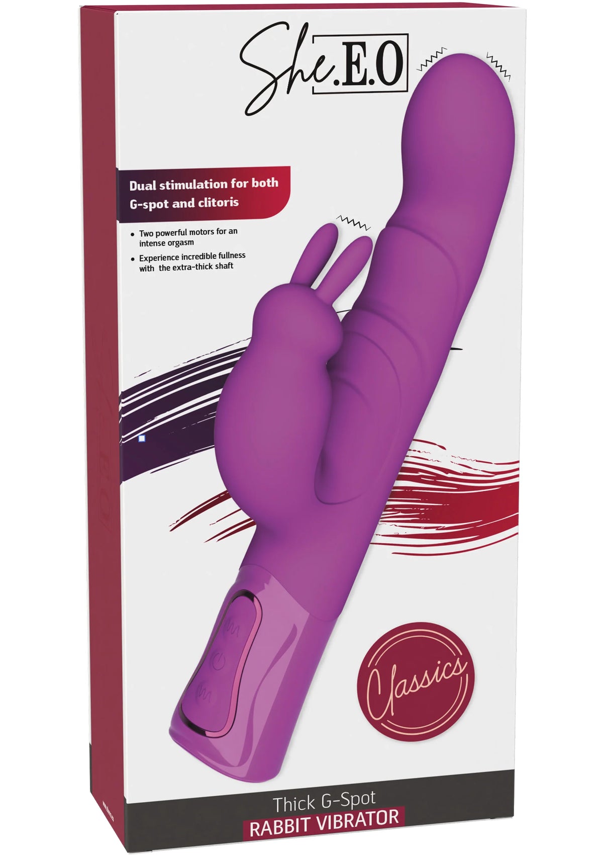Bestel: Vibrating G - Spot Thick Rabbit Vibrator by She.E.O. - bij Happytoys.nl, happytoys.be, Happytoys.ae: erotische sex webshop | liever Happy dan Easy ⭐⭐⭐⭐⭐