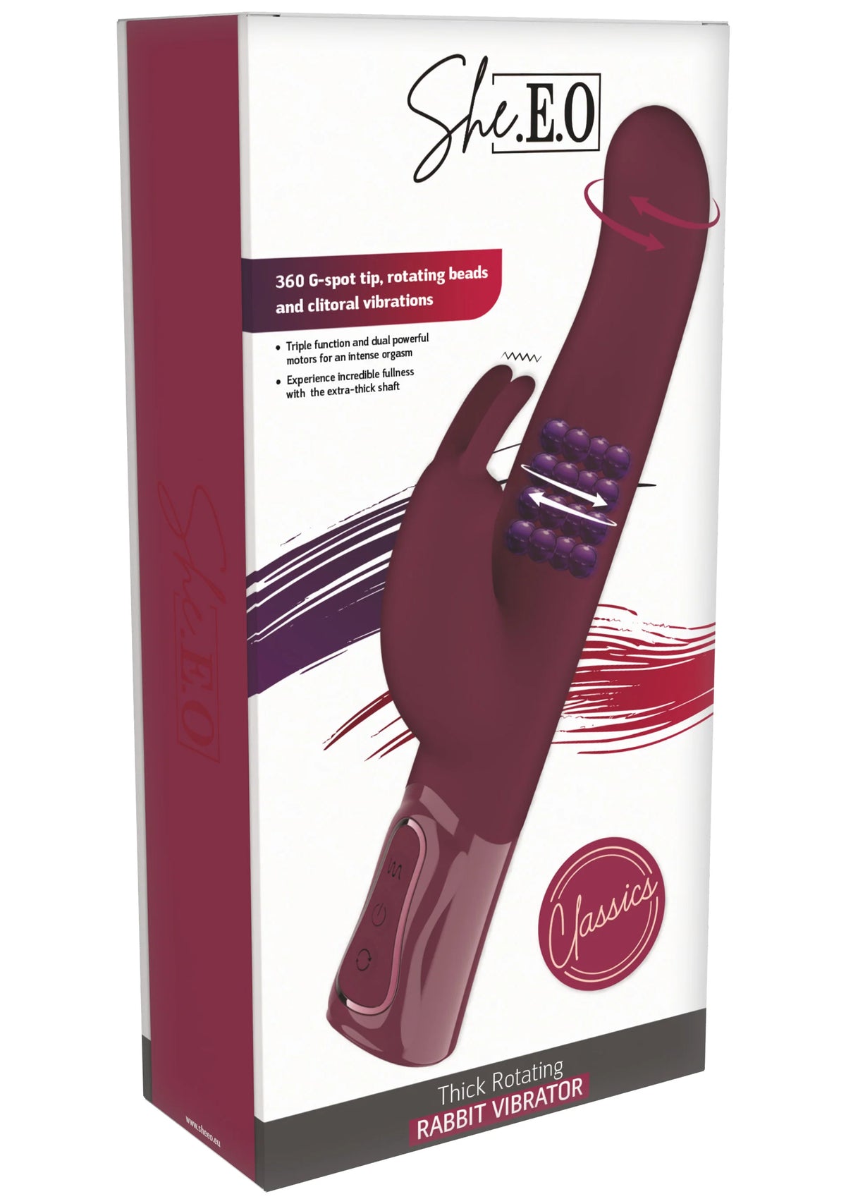 Bestel: Rotating & Vibrating Thick Rabbit Vibrator by She.E.O - bij Happytoys.nl, happytoys.be, Happytoys.ae: erotische sex webshop | liever Happy dan Easy βββββ