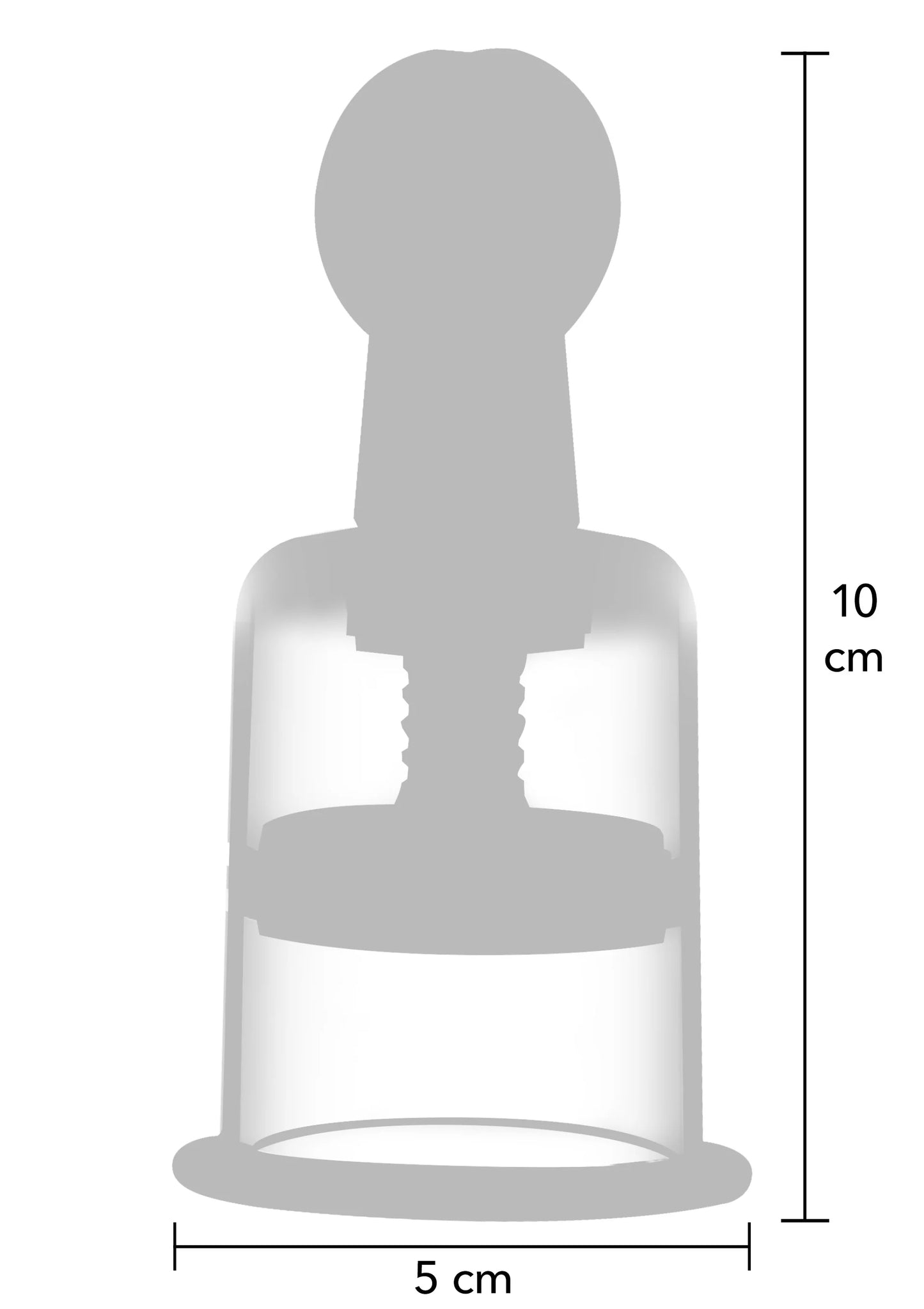 Afmetingen: tepel-/zuigaccessoire, 10 cm hoog en 5 cm breed
