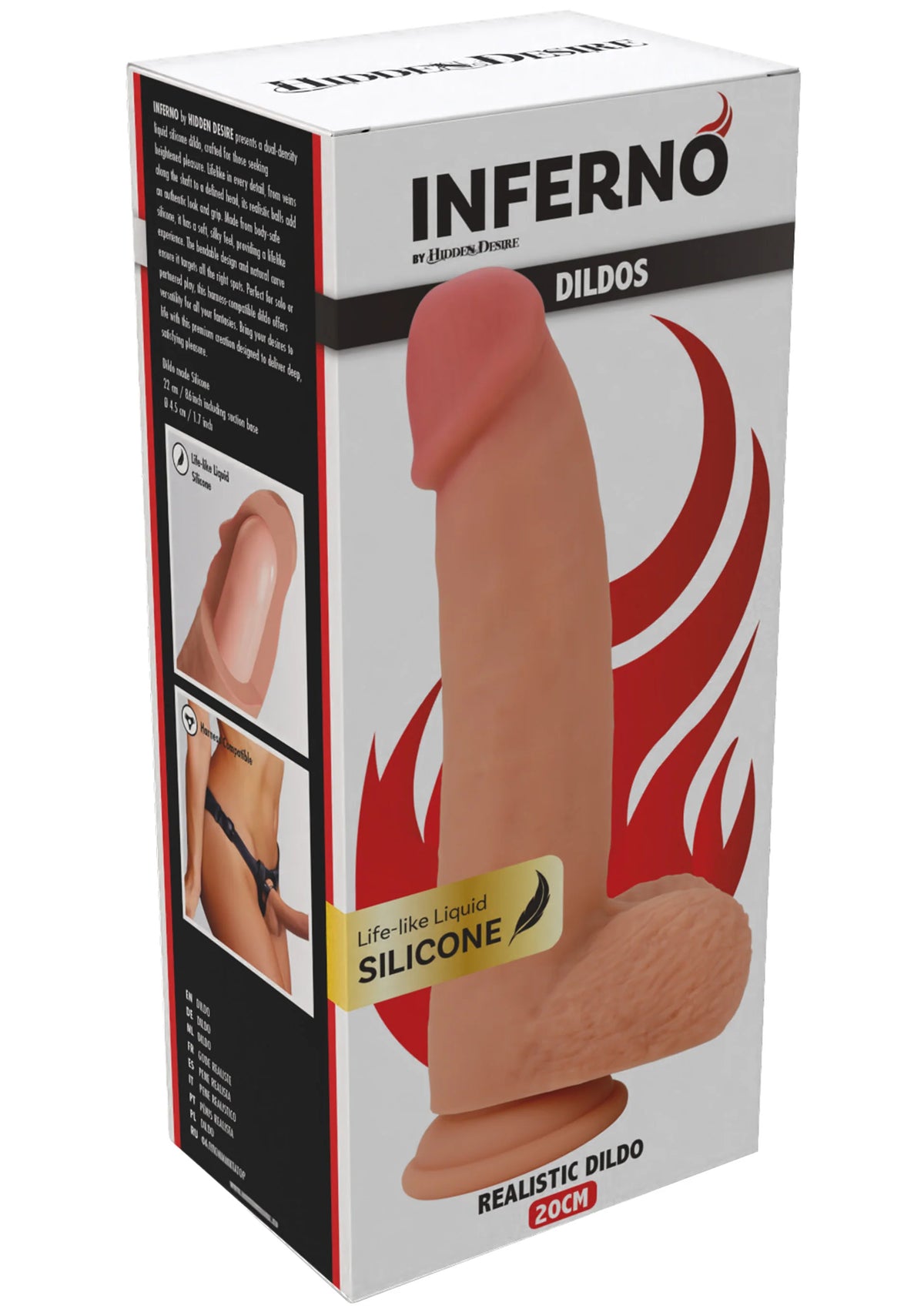 Bestel: Realistic Dildo Liquid Silicone 20 cm by Hidden Desire - bij Happytoys.nl, happytoys.be, Happytoys.ae: erotische sex webshop | liever Happy dan Easy ⭐⭐⭐⭐⭐