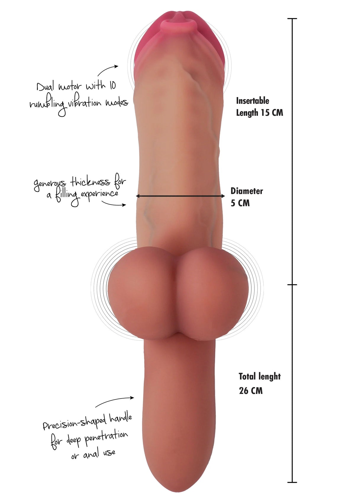 Bestel: Pierced Punisher Vibrating Dildo Liquid Silicone by Hidden Desire Inferno - bij Happytoys: de erotische sex webshop | liever Happy dan Easy âââââ