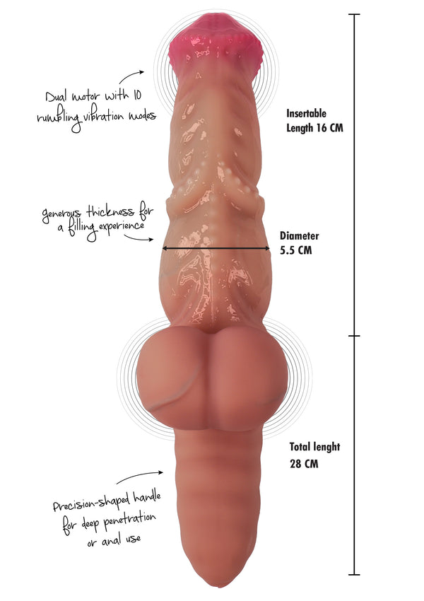 Mutant Rumbler Vibrating Dildo Liquid Silicone by Hidden Desire Inferno