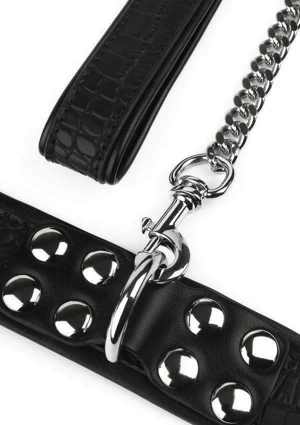 Bestel: Croc - Embossed Collar & Leash by Feros Avanza - bij Happytoys.nl, happytoys.be, Happytoys.ae: erotische sex webshop | liever Happy dan Easy ⭐⭐⭐⭐⭐