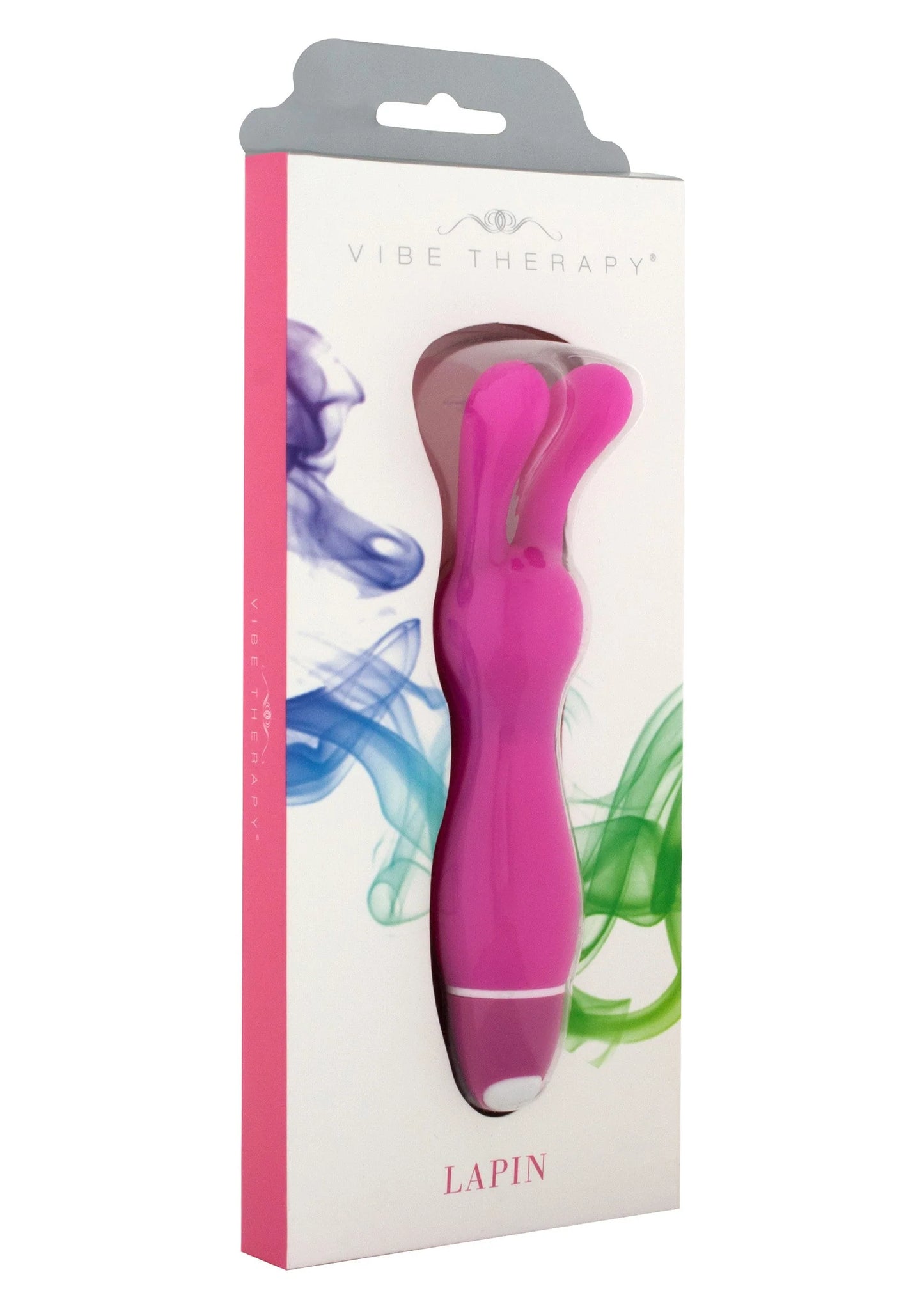 Doos van Vibe Therapy met konijnvormige vibrator in fuchsia