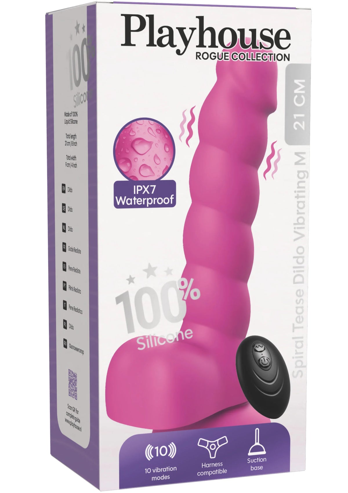 Bestel: Spiral Tease Vibrating Dildo Silicone M by Playhouse Rogue - vibrators bij Happytoys.nl, happytoys.be, Happytoys.ae: erotische sex webshop | liever Happy dan Easy ⭐⭐⭐⭐⭐