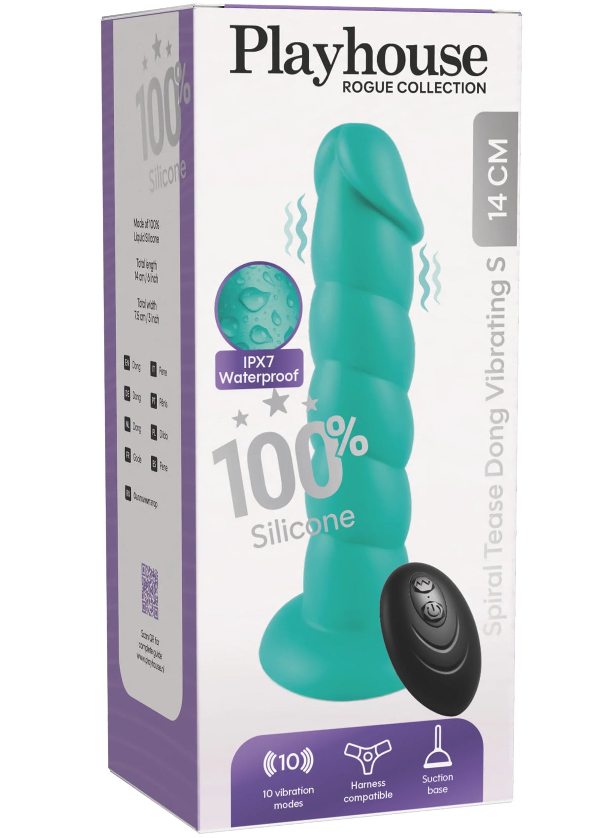 Bestel: Spiral Tease Vibrating Dong Silicone S by Playhouse Rogue - vibrators bij Happytoys.nl, happytoys.be, Happytoys.ae: erotische sex webshop | liever Happy dan Easy ⭐⭐⭐⭐⭐