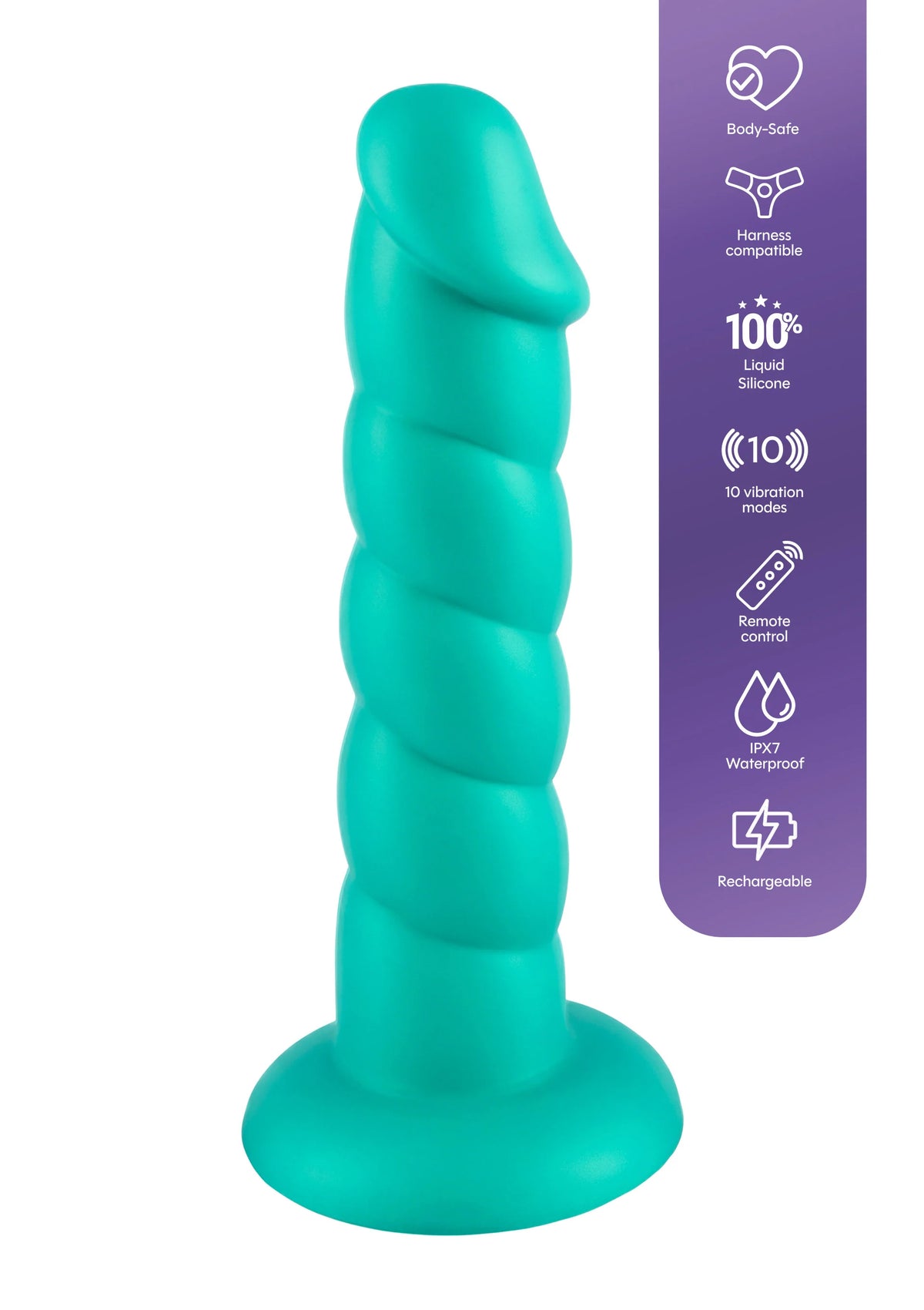 Bestel: Spiral Tease Vibrating Dong Silicone S by Playhouse Rogue - vibrators bij Happytoys.nl, happytoys.be, Happytoys.ae: erotische sex webshop | liever Happy dan Easy ⭐⭐⭐⭐⭐