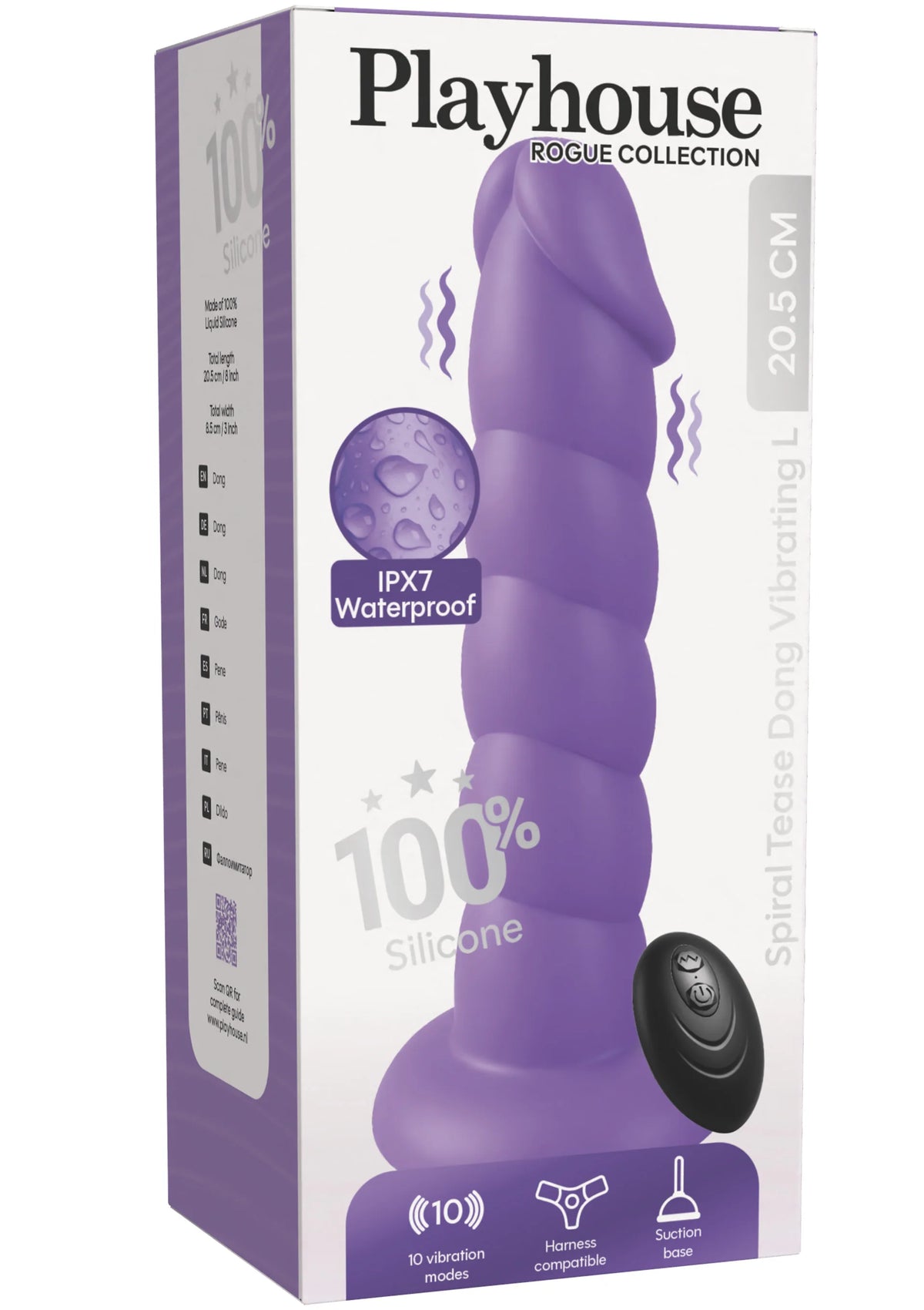 Bestel: Spiral Tease Vibrating Dong Silicone L by Playhouse Rogue - bij Happytoys.nl, happytoys.be, Happytoys.ae: erotische sex webshop | liever Happy dan Easy ⭐⭐⭐⭐⭐
