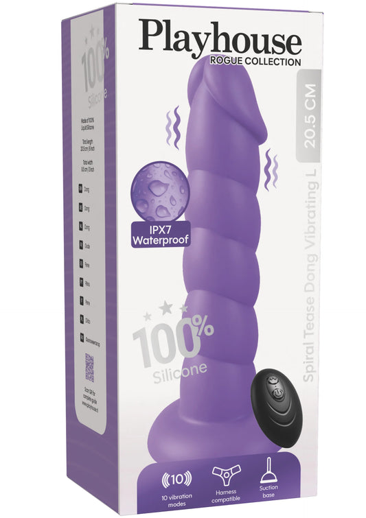 Spiral Tease Vibrating Dong Silicone L by Playhouse Rogue