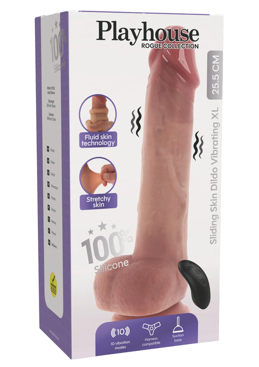 Bestel: Sliding Skin Vibrating Dildo Silicone XL by Playhouse Rogue - bij Happytoys.nl, happytoys.be, Happytoys.ae: erotische sex webshop | liever Happy dan Easy ⭐⭐⭐⭐⭐
