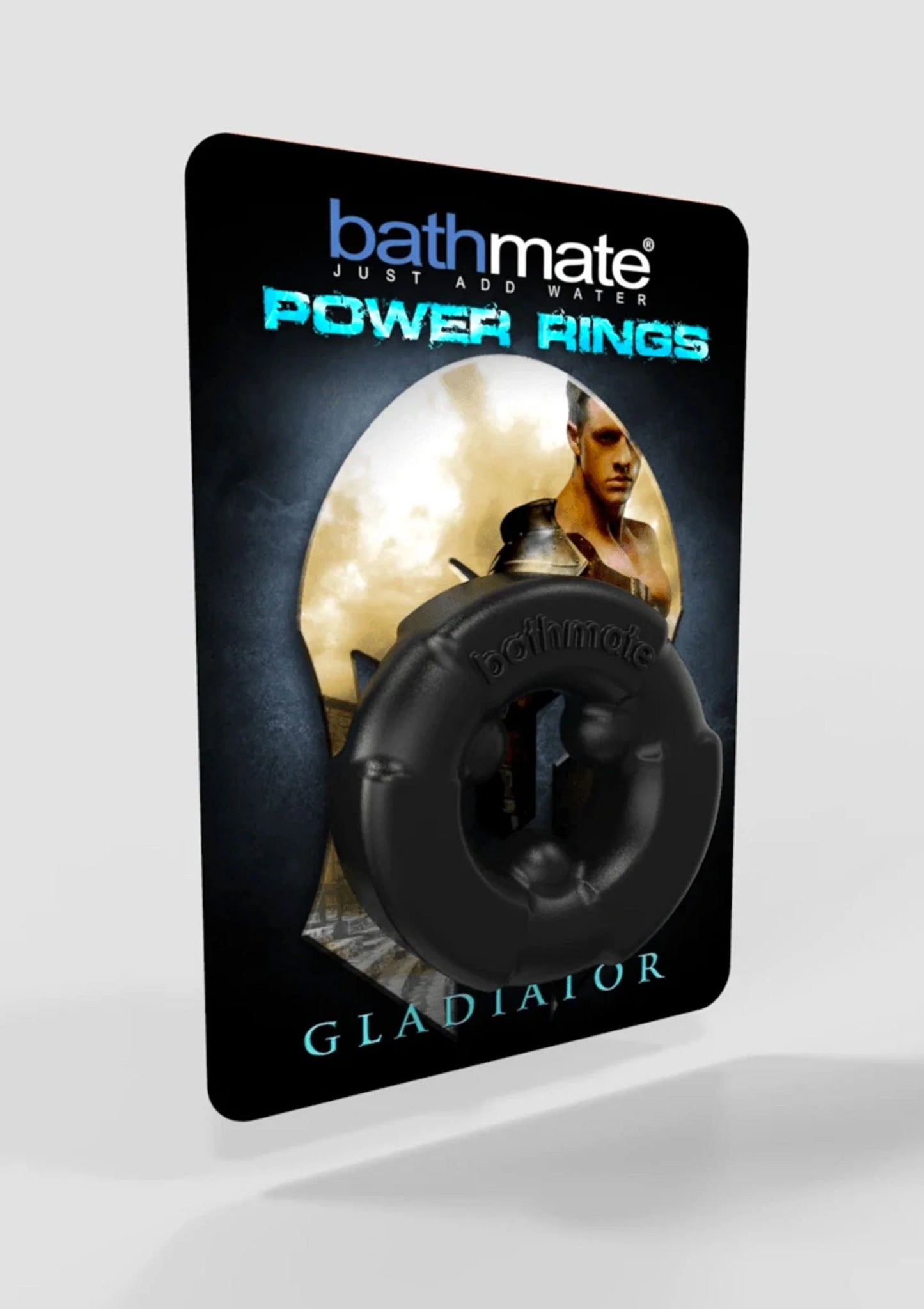 Verpakking voor Bathmate Power Rings Gladiator met afgebeelde zwarte cockring