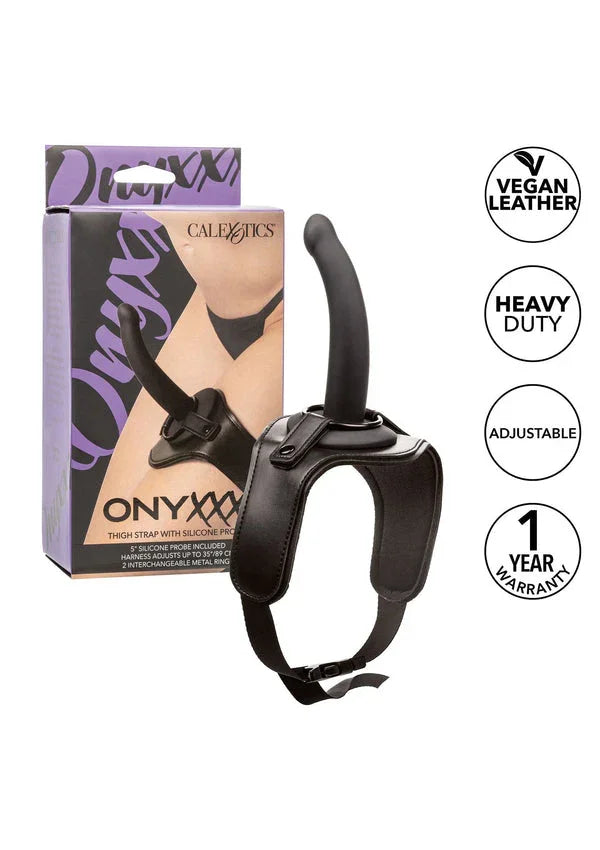 Bestel: Thigh Strap Silicone Probe by CalExotics Onyxxx - bij Happytoys.nl, happytoys.be, Happytoys.ae: erotische sex webshop | liever Happy dan Easy ⭐⭐⭐⭐⭐