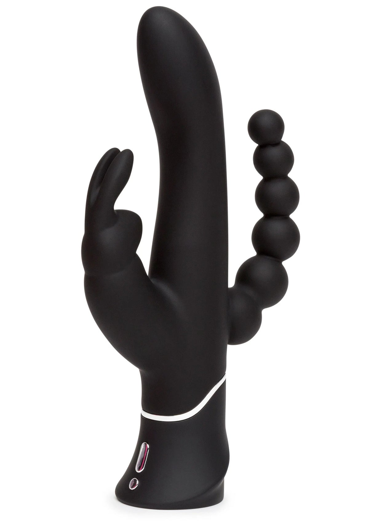 Bestel: Triple Curve Rabbit Vibrator by Happy Rabbit - bij Happytoys.nl, happytoys.be, Happytoys.ae: erotische sex webshop | liever Happy dan Easy ⭐⭐⭐⭐⭐ - Default Title - 29153 - BLACK