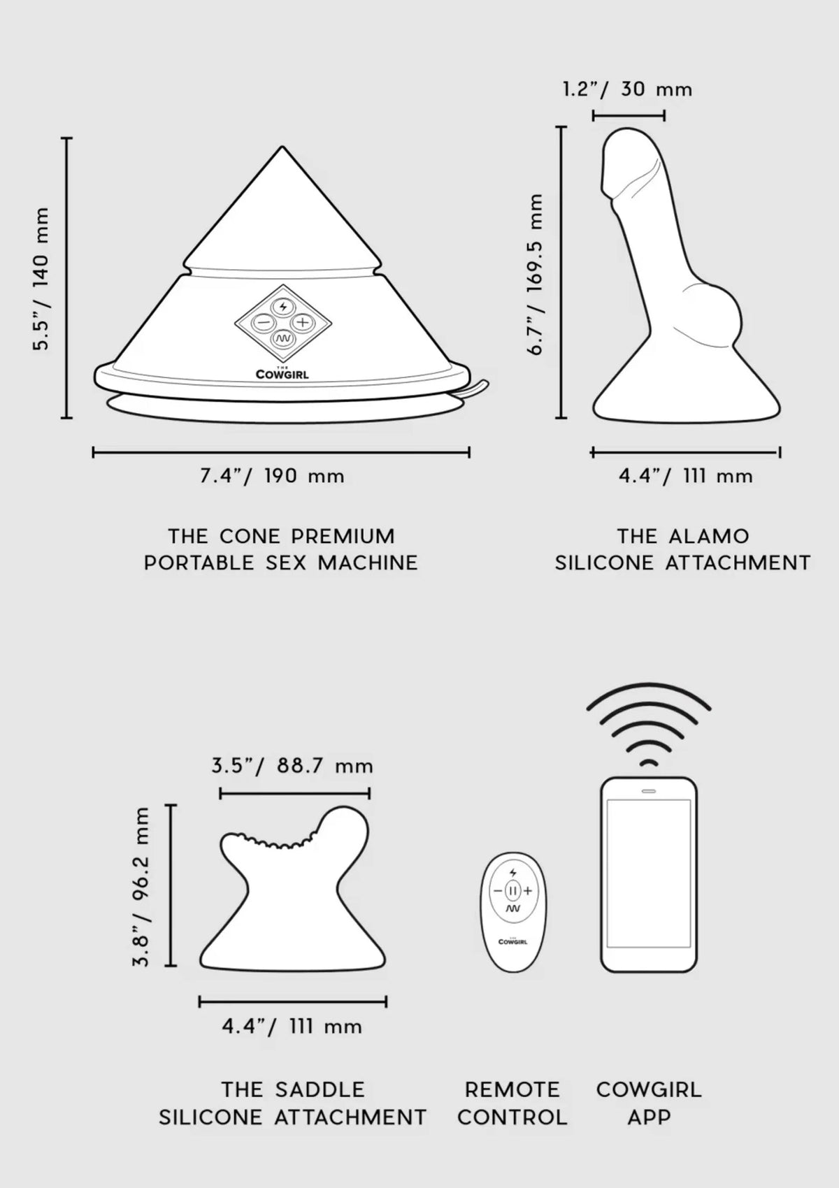 Bestel: The Cowgirl Cone Sex Machine by Cowgirl - bij Happytoys.nl, happytoys.be, Happytoys.ae: erotische sex webshop | liever Happy dan Easy βββββ