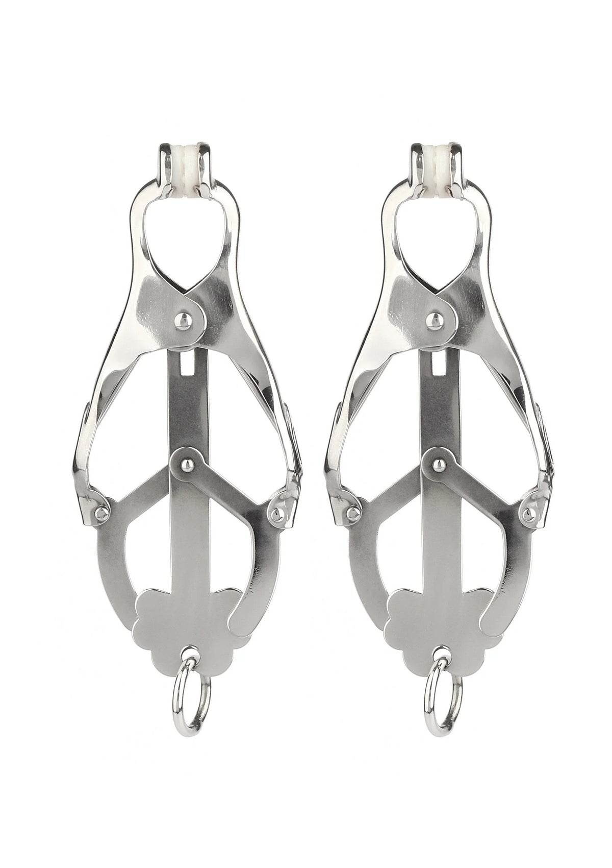 Bestel: Squeezer Nipple Clamps W Ring by Mr. Steel - bij Happytoys.nl, happytoys.be, Happytoys.ae: erotische sex webshop | liever Happy dan Easy ⭐⭐⭐⭐⭐