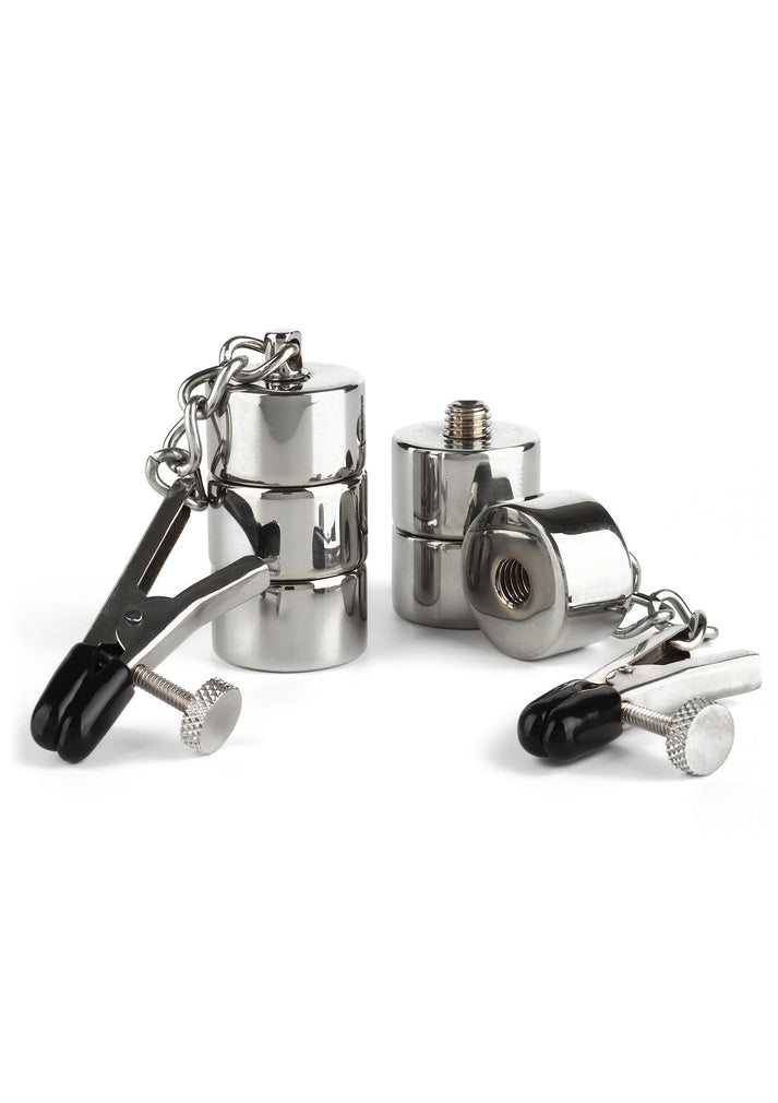 Bestel: Aligator Nipple Clamps Weights by Mr. Steel - bij Happytoys.nl, happytoys.be, Happytoys.ae: erotische sex webshop | liever Happy dan Easy ⭐⭐⭐⭐⭐