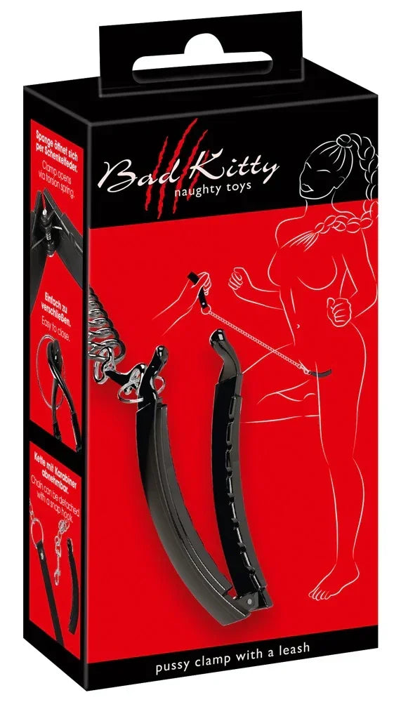 Pussy Clamp with a leash - Happytoys Sexshop: online sex shop for Feeling Happy & Easy 😊 - Discreet geleverd