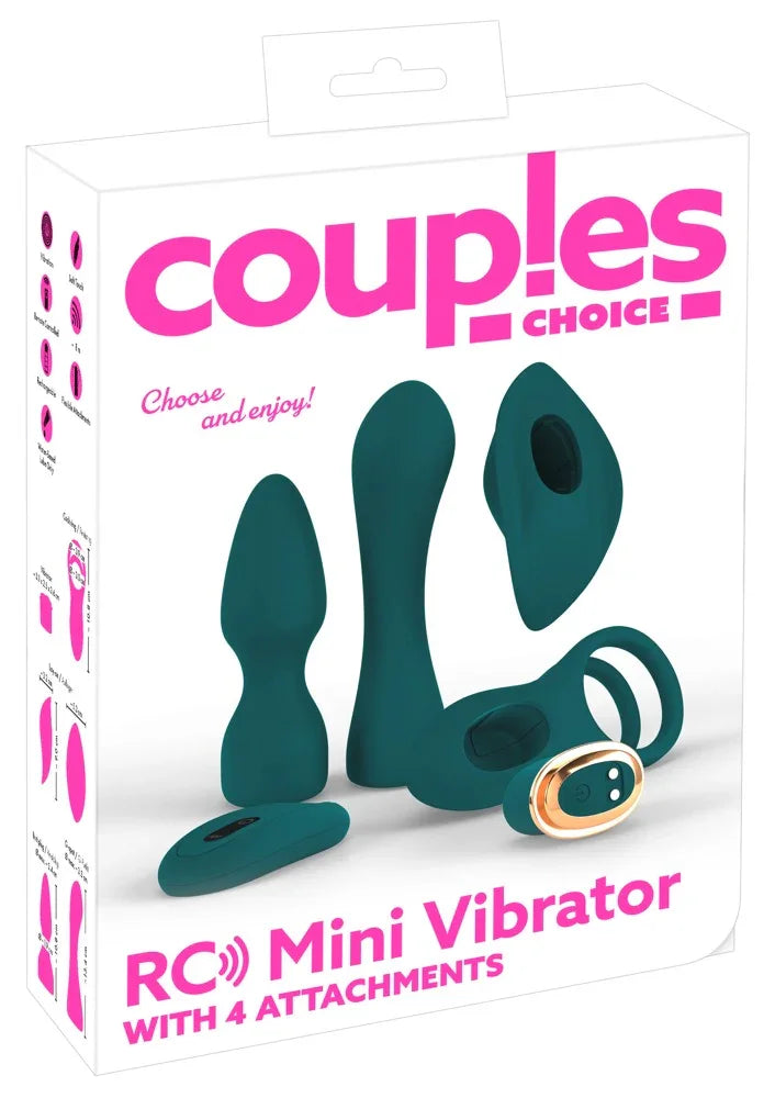 RC Mini Vibrator with 4 Attachments - Happytoys Sexshop: Toys for Feeling Happy & Easy š - Discreet geleverd