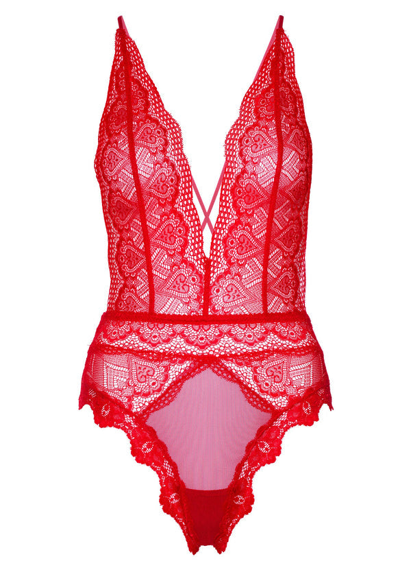 Deep-V Lace Teddy by Daring Intimates